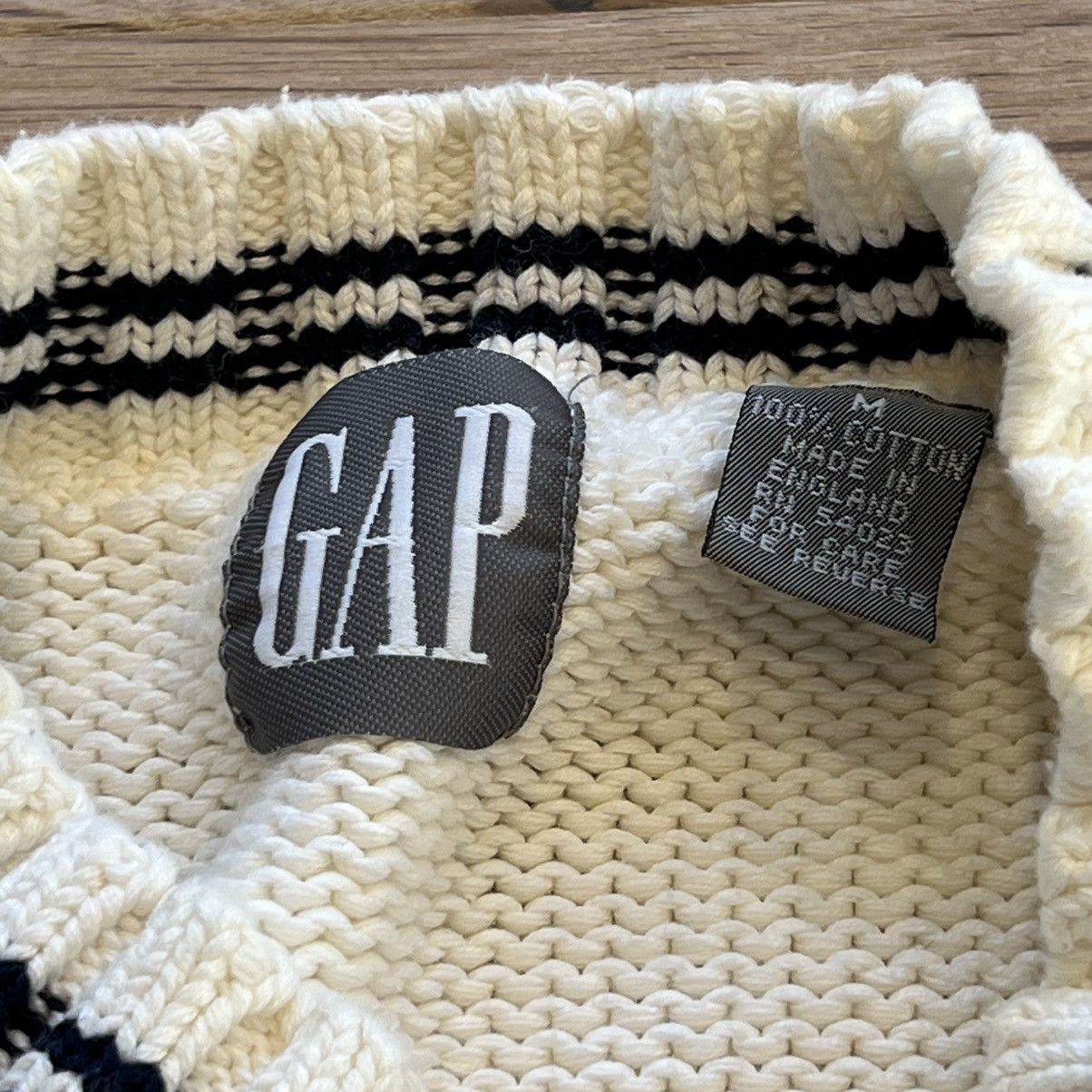 Gap Vintage GAP 90s V Neck Sweater White Medium Size US M / EU 48-50 / 2 - 2 Thumbnail