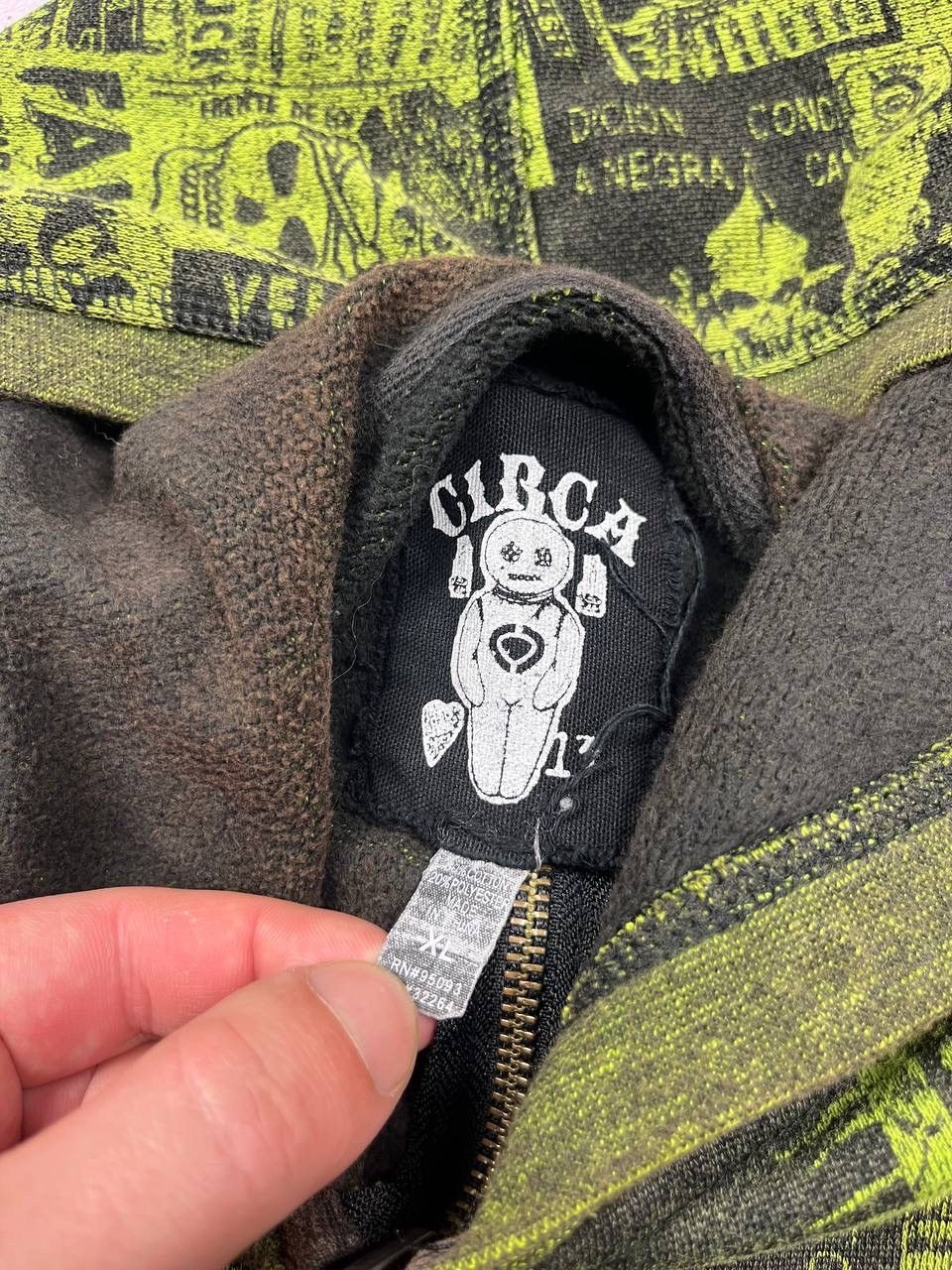 C1RCA Circa Green Fleece Graphic Full Zip Hoodie Men's Size S Size US S / EU 44-46 / 1 - 8 Thumbnail