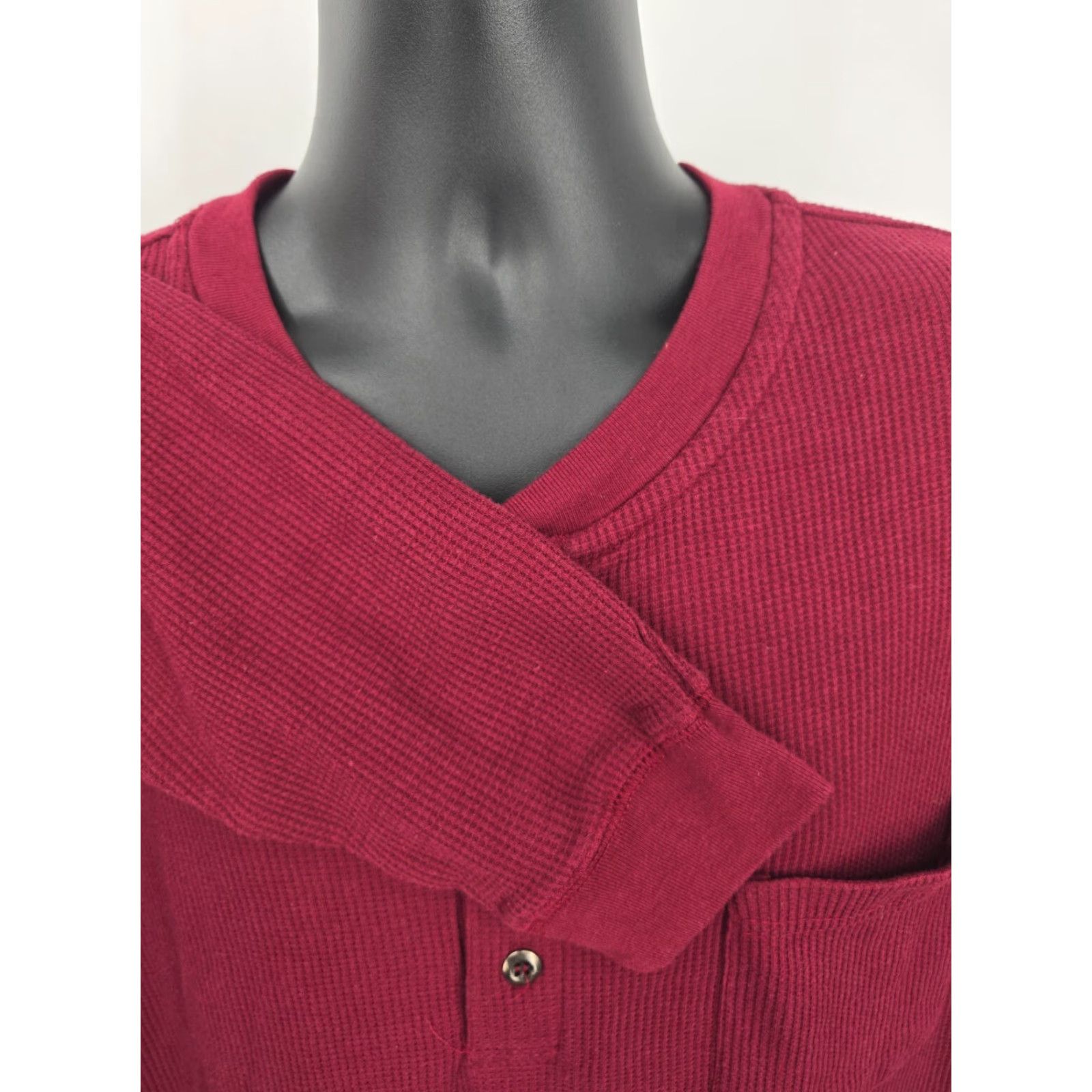 Vintage Boulder Creek Henley Shirt 2XLT Red Thermal Pocket Long Sleeve Outdoor Men Size US XXL / EU 58 / 5 - 5 Thumbnail