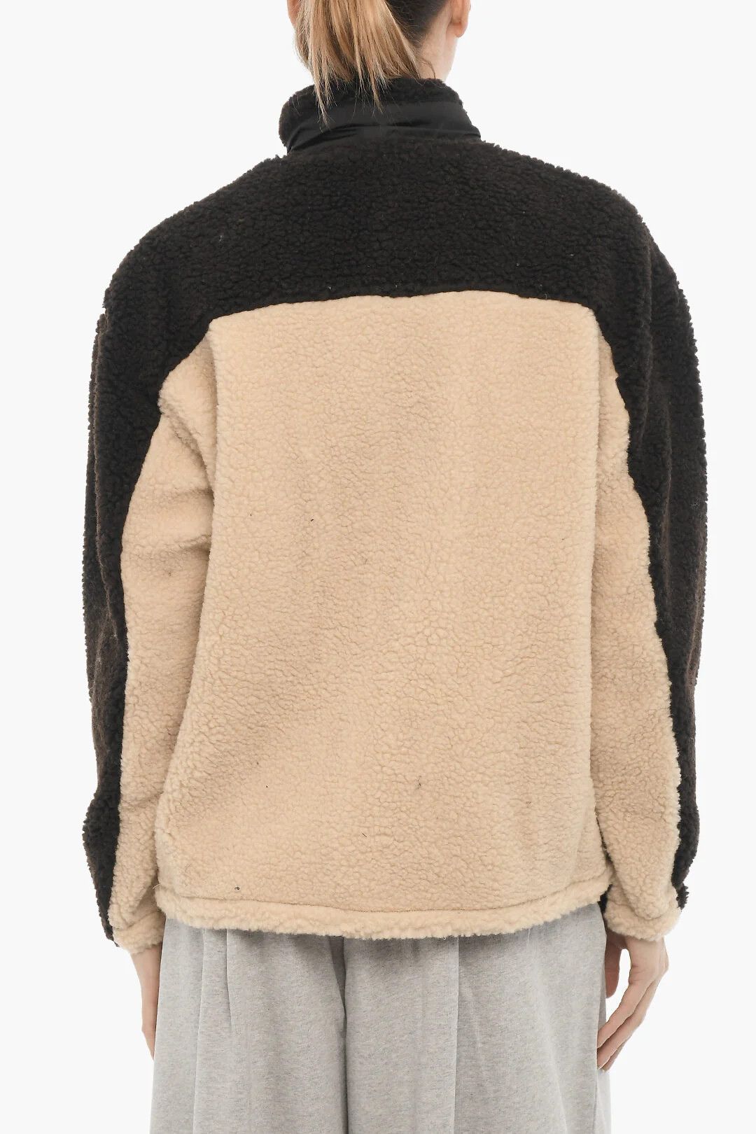 Ambush Design og1mm0426 Two-Tone Fleece Jacket in Beige & Brown Size XXS / US 00 / IT 34 - 2 Thumbnail