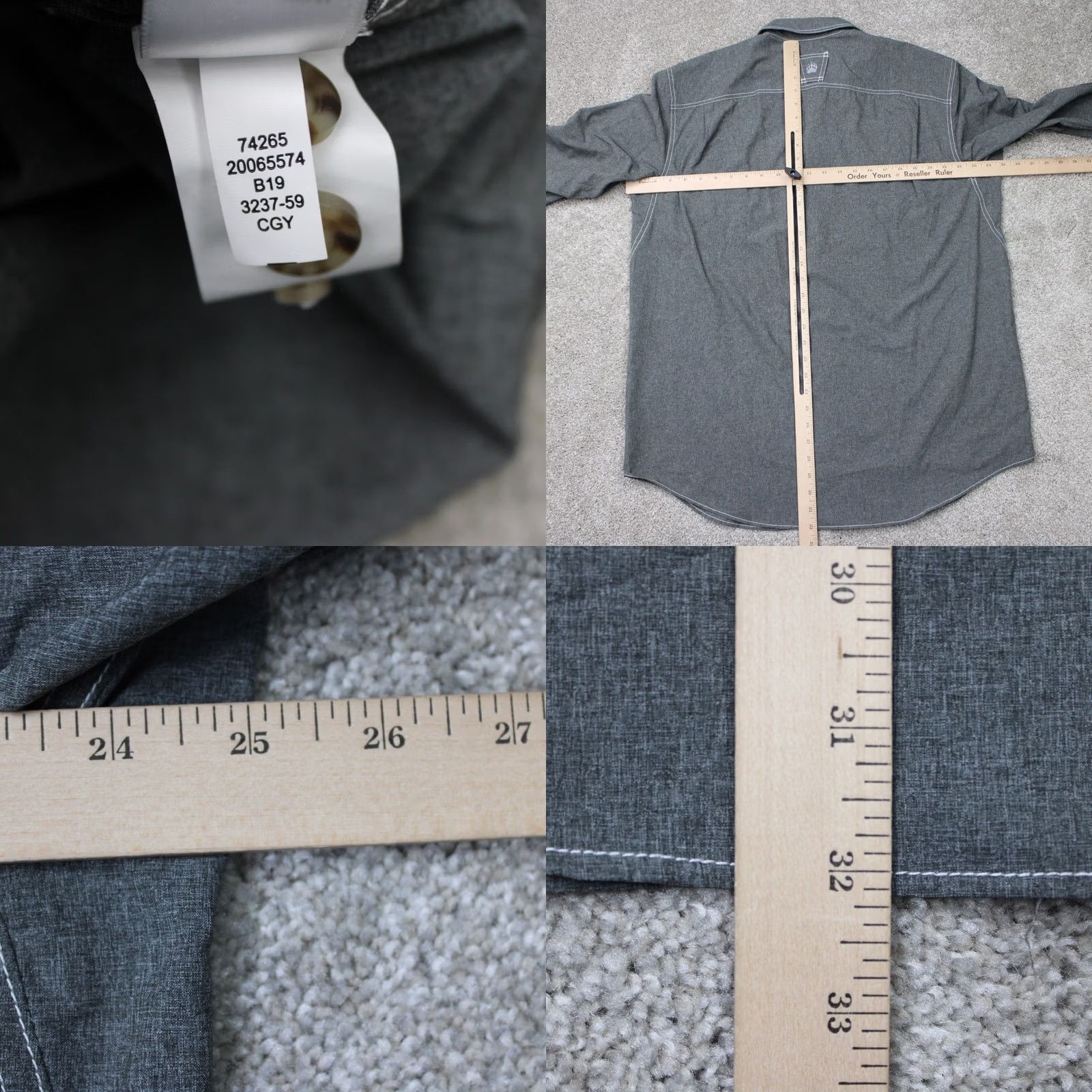 Vintage Alaskan Hardgear Shirt Mens Large Gray Duluth Bush Pilot Long Sleeve Button Up Size US L / EU 52-54 / 3 - 8 Thumbnail