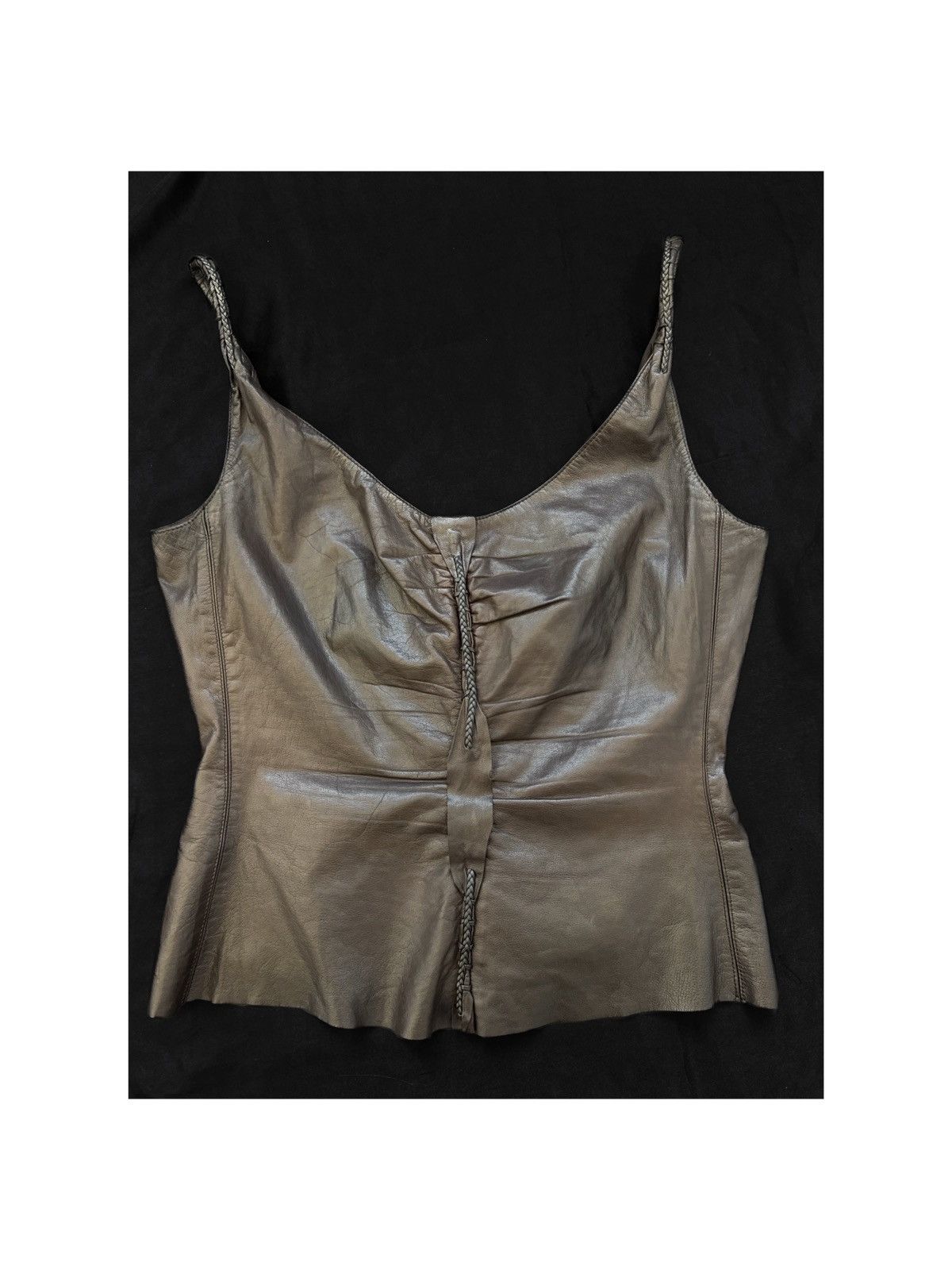 Gucci × Tom Ford Runway Gucci by Tom Ford brown leather top Size S / US 4 / IT 40 - 8 Thumbnail