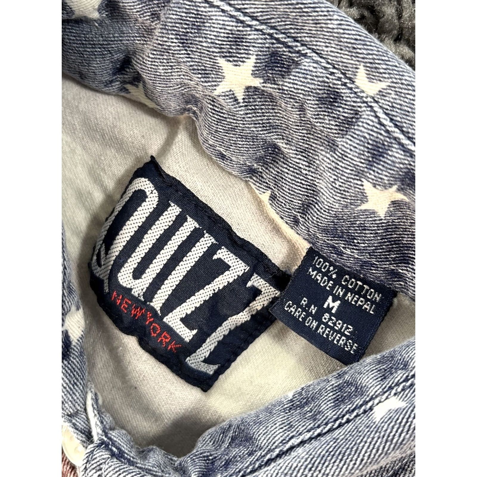 CO VTG Quizz Again Jeans Co Womens Sleeveless Shirt Vest M Striped Denim V-Neck Button Pockets USA Western 80s 90s Americana Casual Shirt Women Size M / US 6-8 / IT 42-44 - 4 Thumbnail