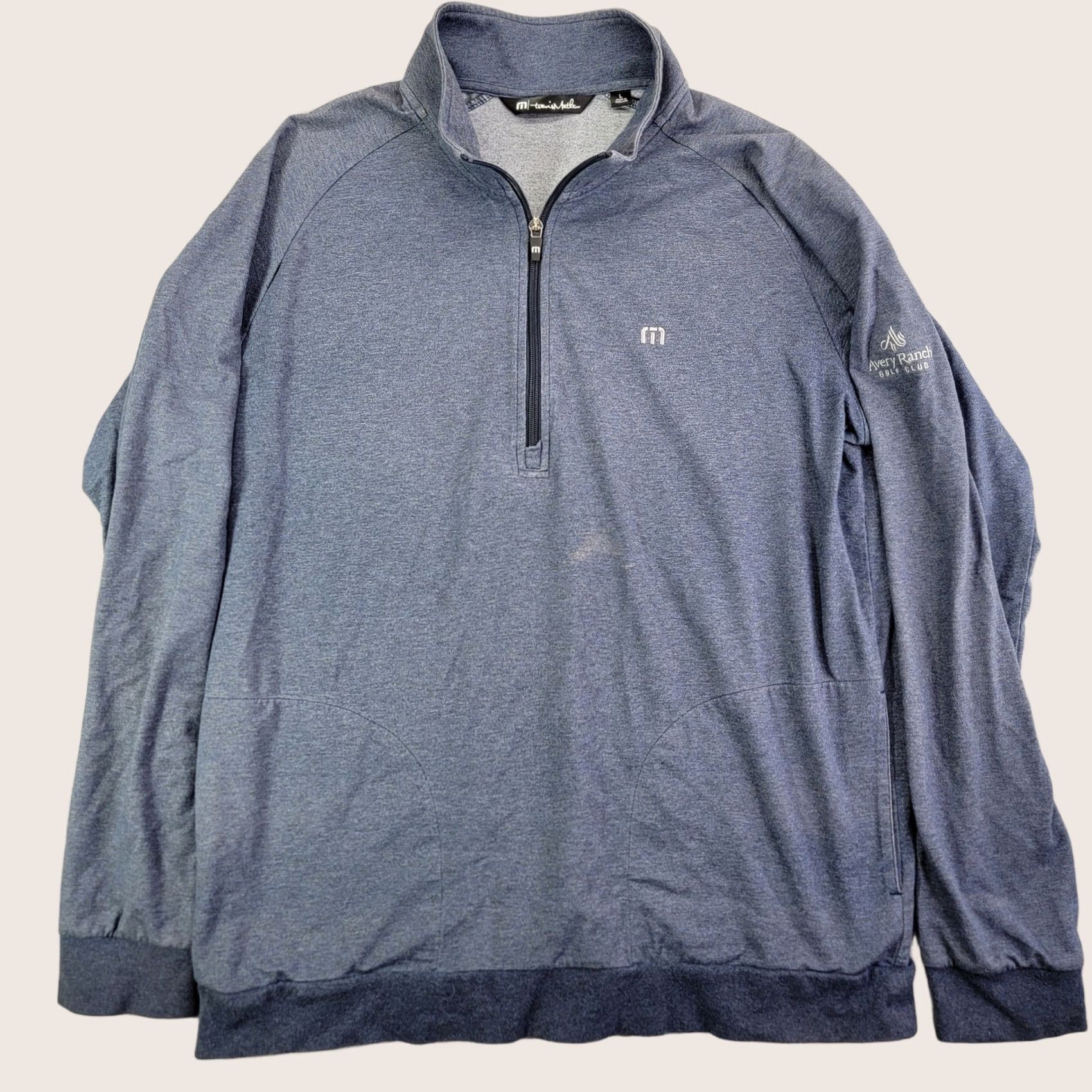 TravisMathew Travis Mathew Sweatshirt Mens Large Blue Mock Neck Zip Pullover Golf Embroidered Size US L / EU 52-54 / 3 - 1 Thumbnail