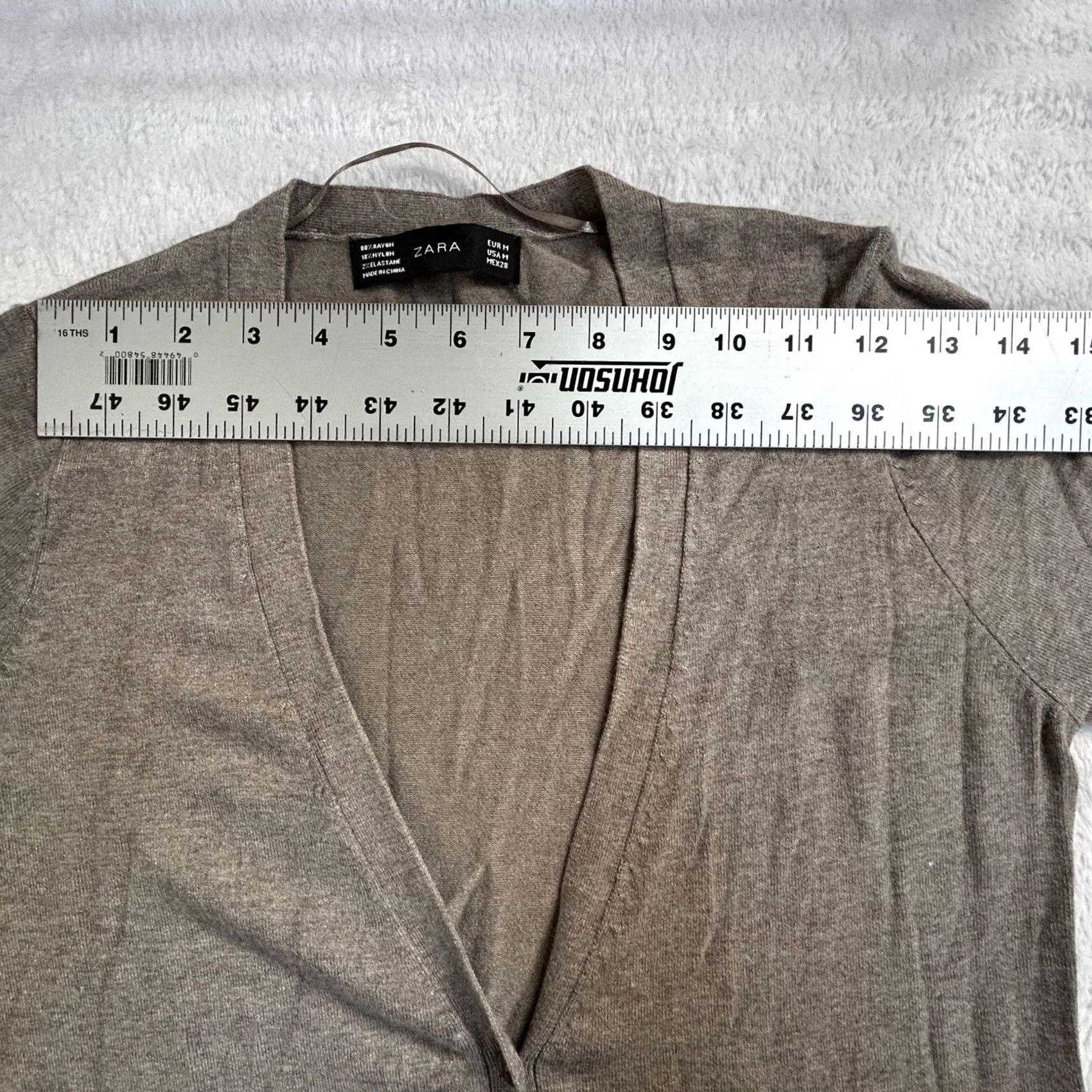 Zara Zara Women Long Taupe Button-Down V-Neck Cardigan Sweater Medium Pockets Casual Size M / US 6-8 / IT 42-44 - 4 Thumbnail