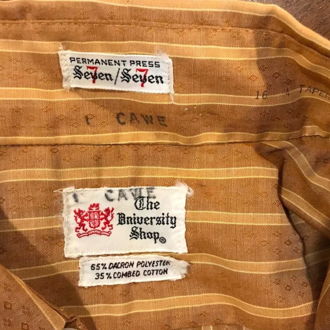 Vintage VINTAGE The University Shop Mens Shirt Button-Down 16 Brown Cotton Polyester Blend Size US L / EU 52-54 / 3 - 2 Thumbnail