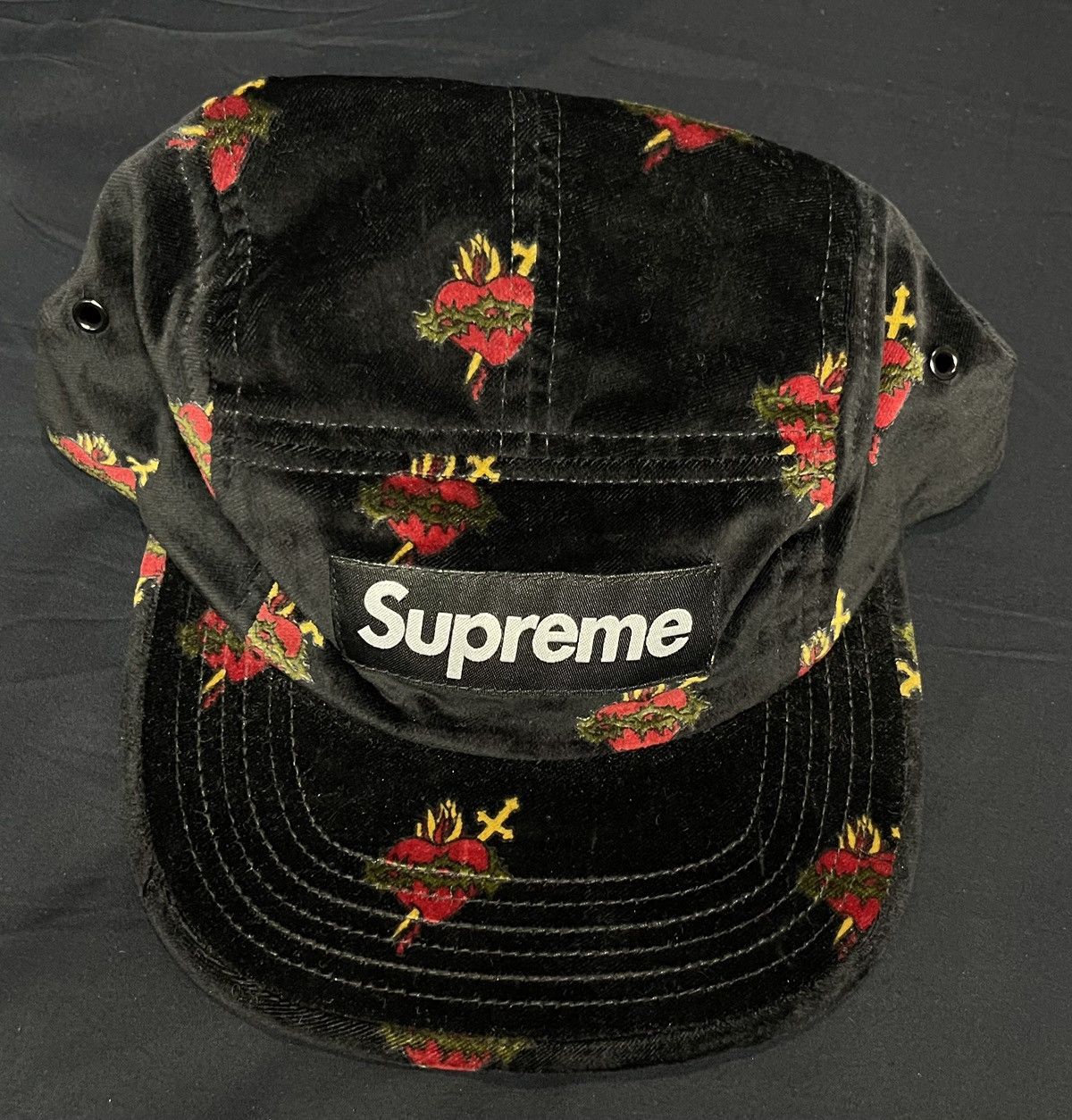 Supreme Supreme Hat Velvet Black Box Logo Size ONE SIZE - 1 Thumbnail