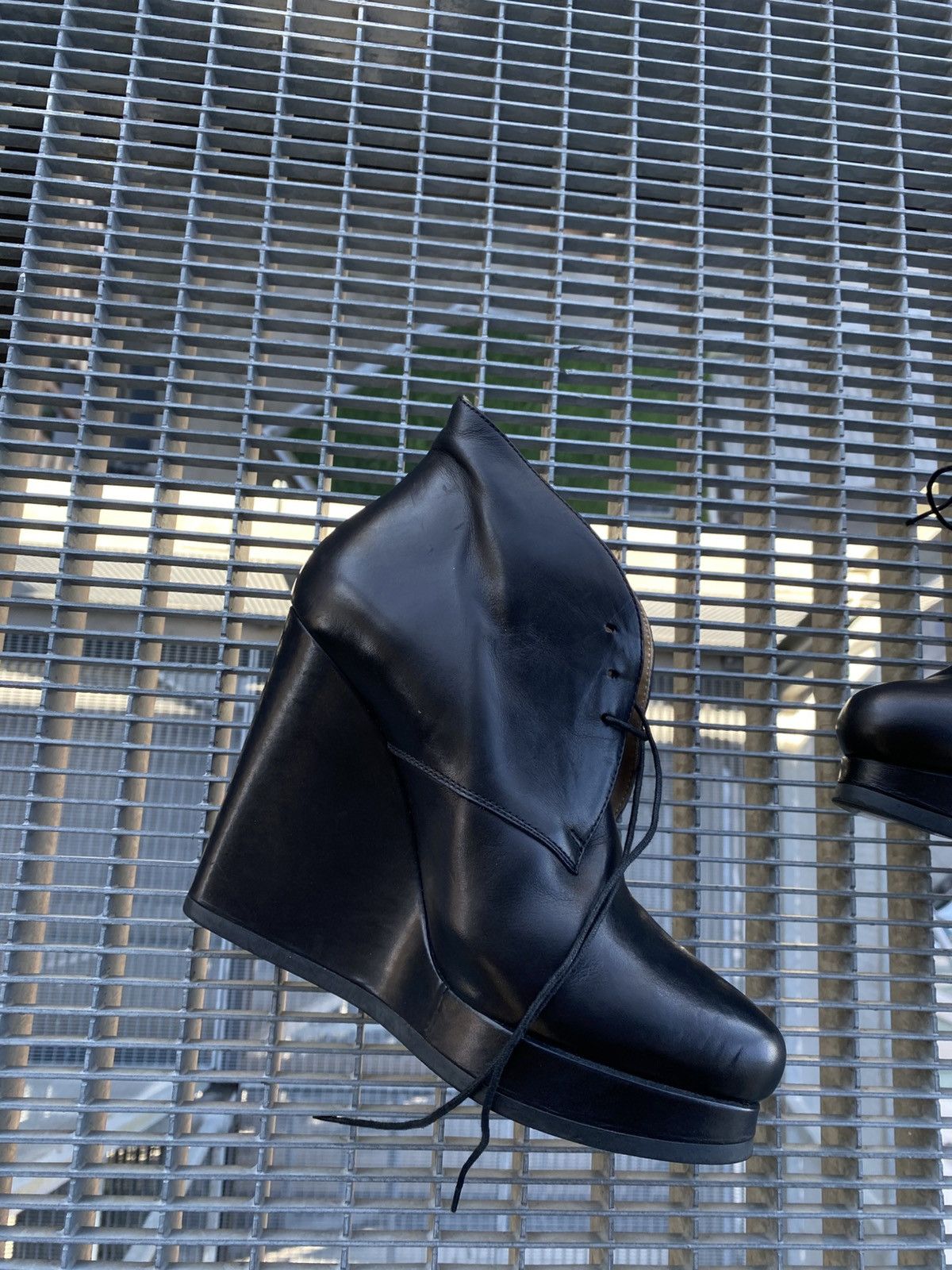 Jil Sander Jil Sander Leather Ankle Platform Wedge Boots Size US 9.5 / IT 39.5 - 7 Thumbnail