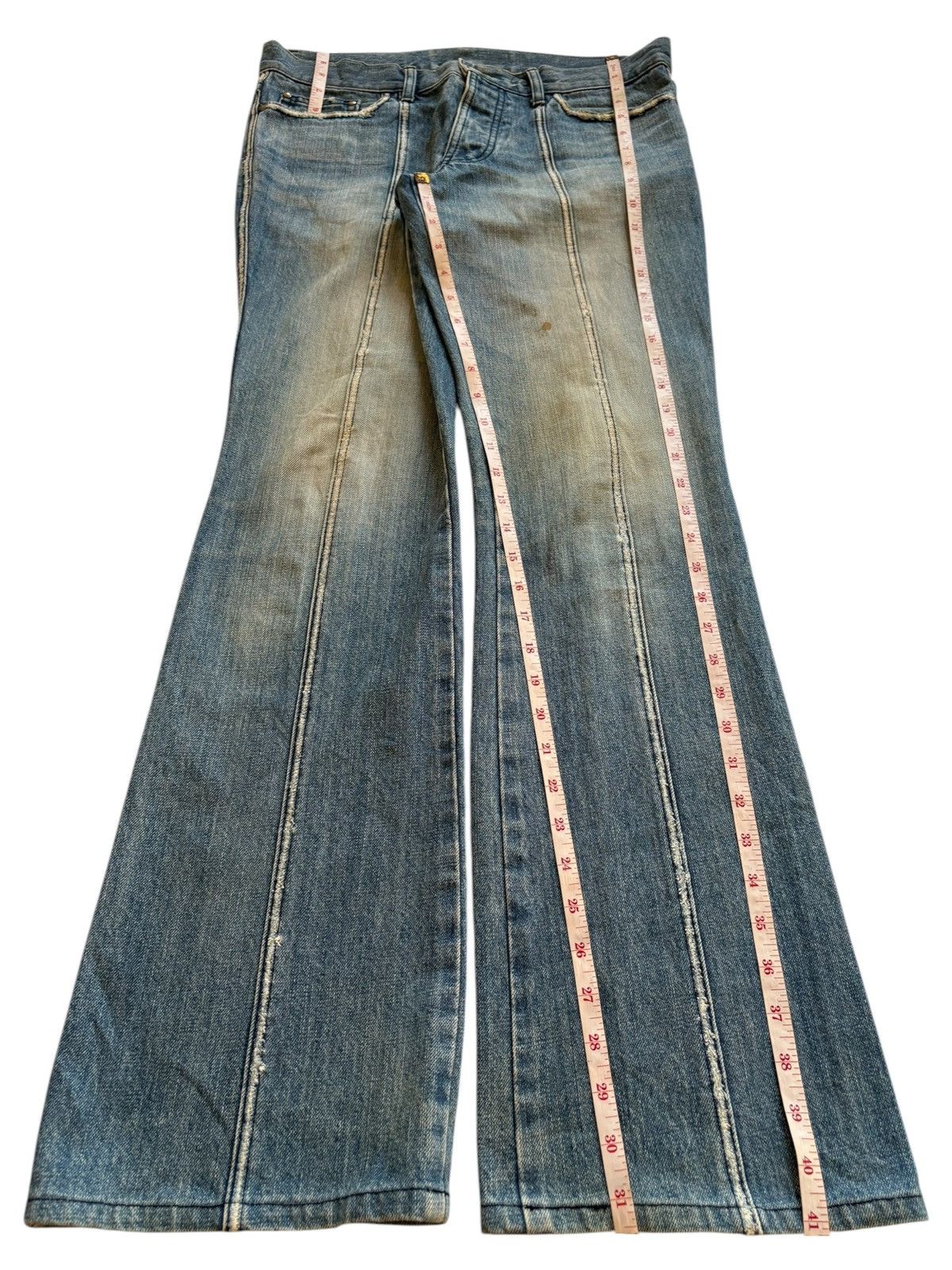 5351 POUR LES HOMMES Vintage / Y2K 5351 Poure Les Hommes Mud Wash Flare Jeans Size US 32 / EU 48 - 15 Thumbnail