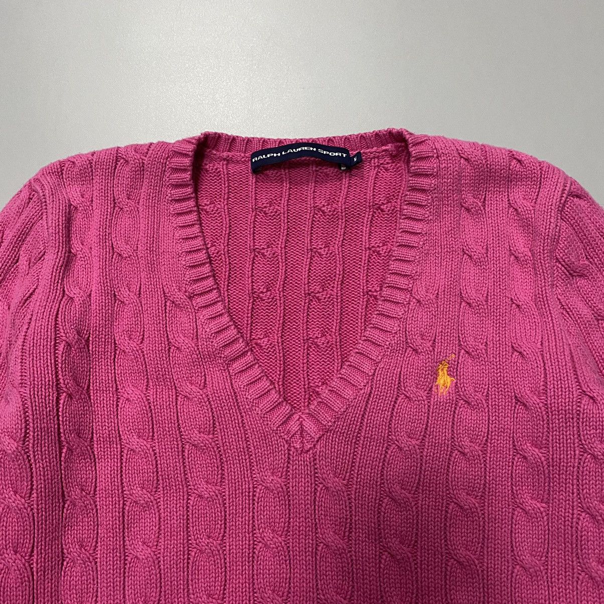 Polo Ralph Lauren × Vintage Polo Ralph Lauren Sport Cable Knit Sweater M Pink Size M / US 6-8 / IT 42-44 - 3 Thumbnail