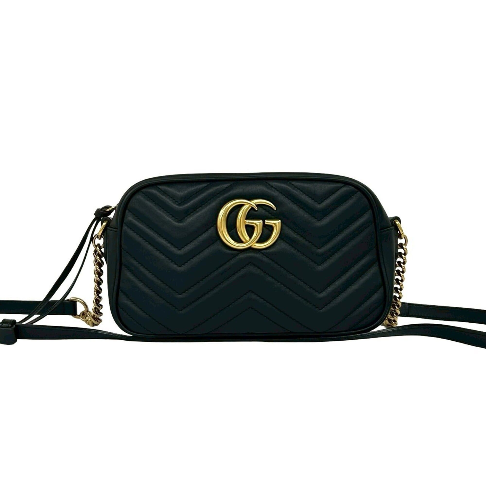 Gucci GUCCI GG Marmont Small Logo Hardware Quilted Leather Shoulder Bag, Black, 31429 Size ONE SIZE - 1 Thumbnail