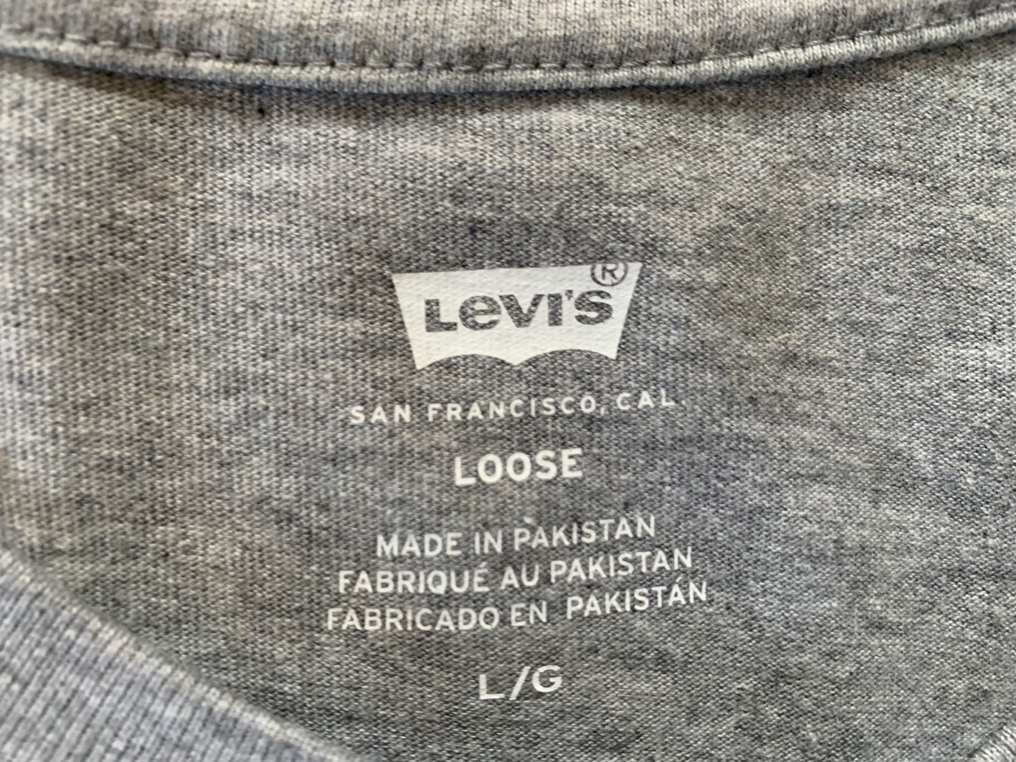 Levi's Levis Grey Cotton T Shirt Size US L / EU 52-54 / 3 - 6 Thumbnail