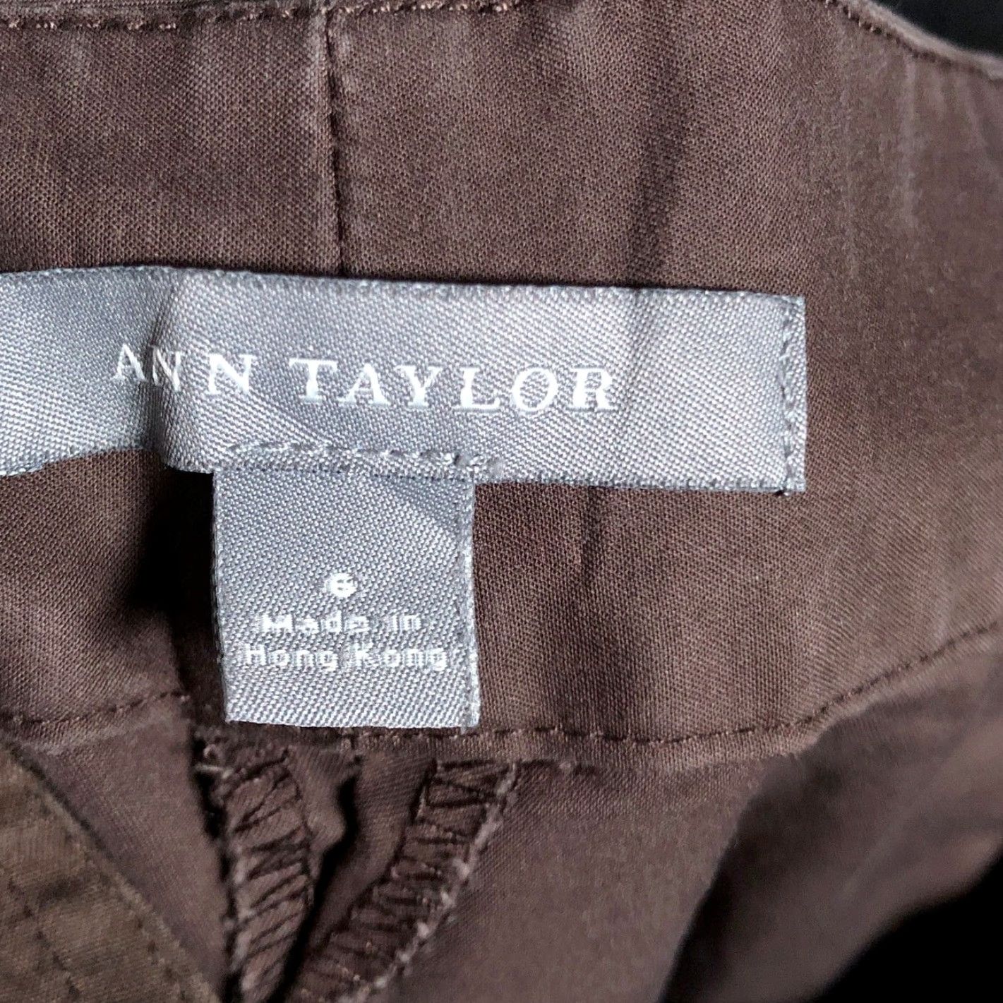 Ann Taylor VINTAGE Ann Taylor LOFT Womens Pants Brown Chino Mid Rise Straight Ankle Stretch 6 Size 28" / US 6 / IT 42 - 5 Thumbnail