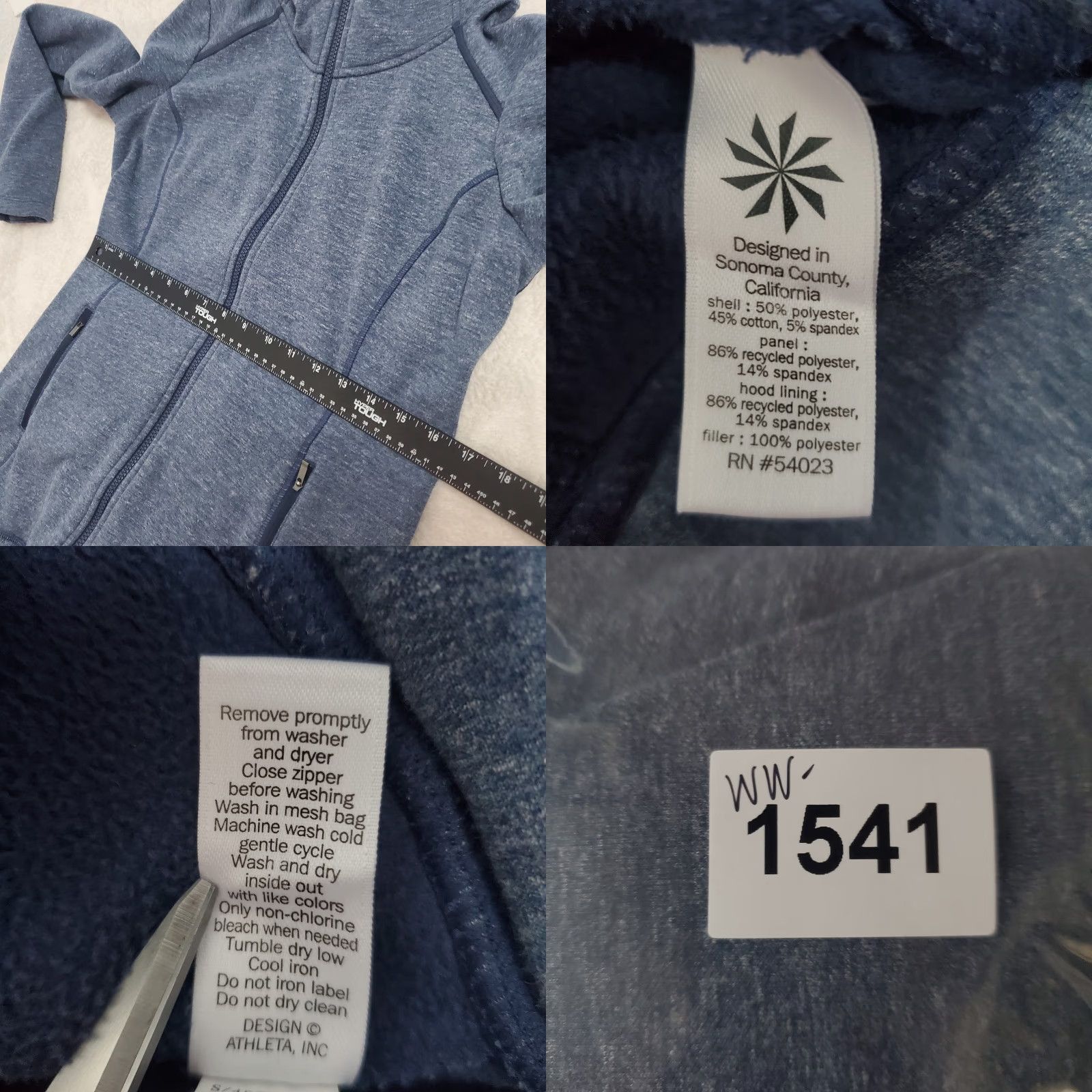 Athleta Athleta Sweatshirt Women Heather Blue M Full Zip Hooded Heavyweight Long Stretch Size M / US 6-8 / IT 42-44 - 9 Thumbnail