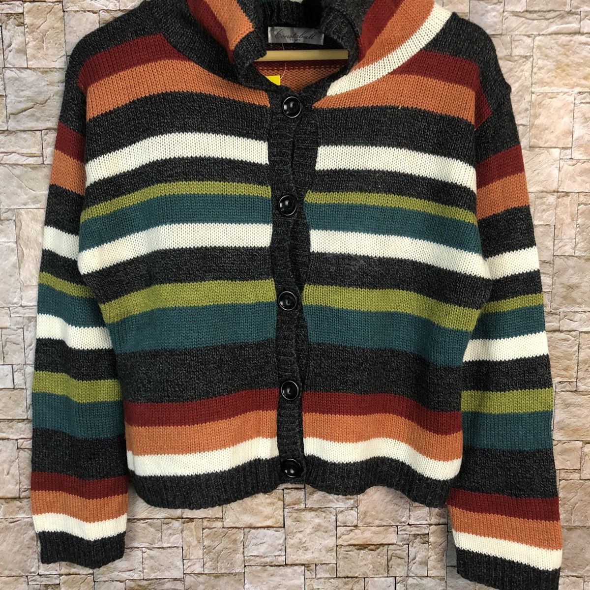 Japanese Brand CONSTABULL Multicolor stripe Hoodie Knitwear #A469 Size M / US 6-8 / IT 42-44 - 3 Thumbnail