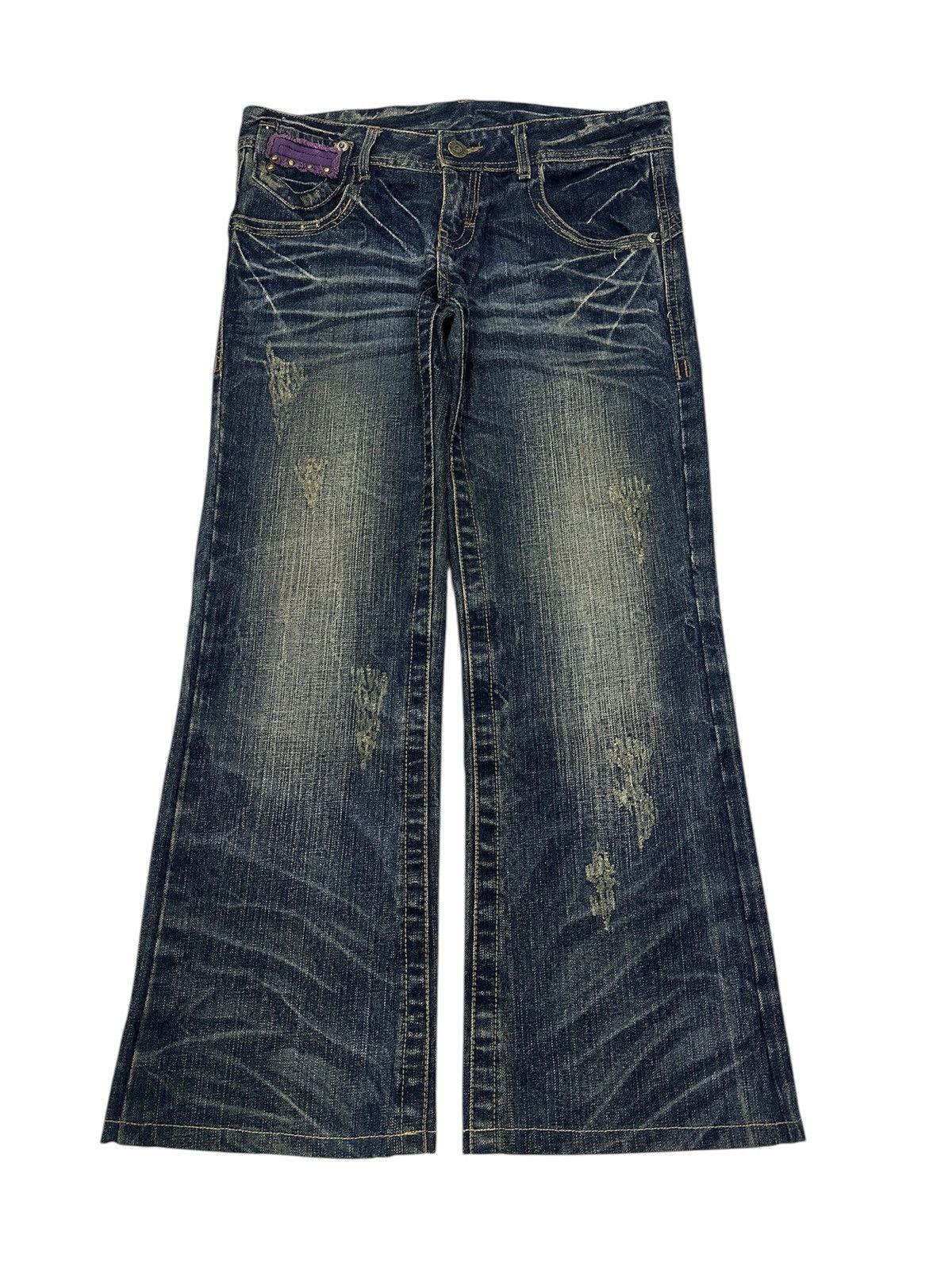 Japanese Brand × Vintage Cross Distressed Jeans Size US 33 - 2 Thumbnail