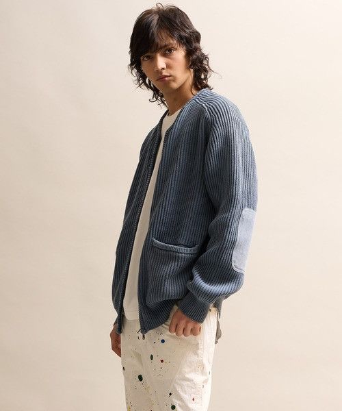 Number (N)ine number nine VINTAGE OVERDYE ACID WASHED ZIP CARDIGAN Size US L / EU 52-54 / 3 - 4 Thumbnail