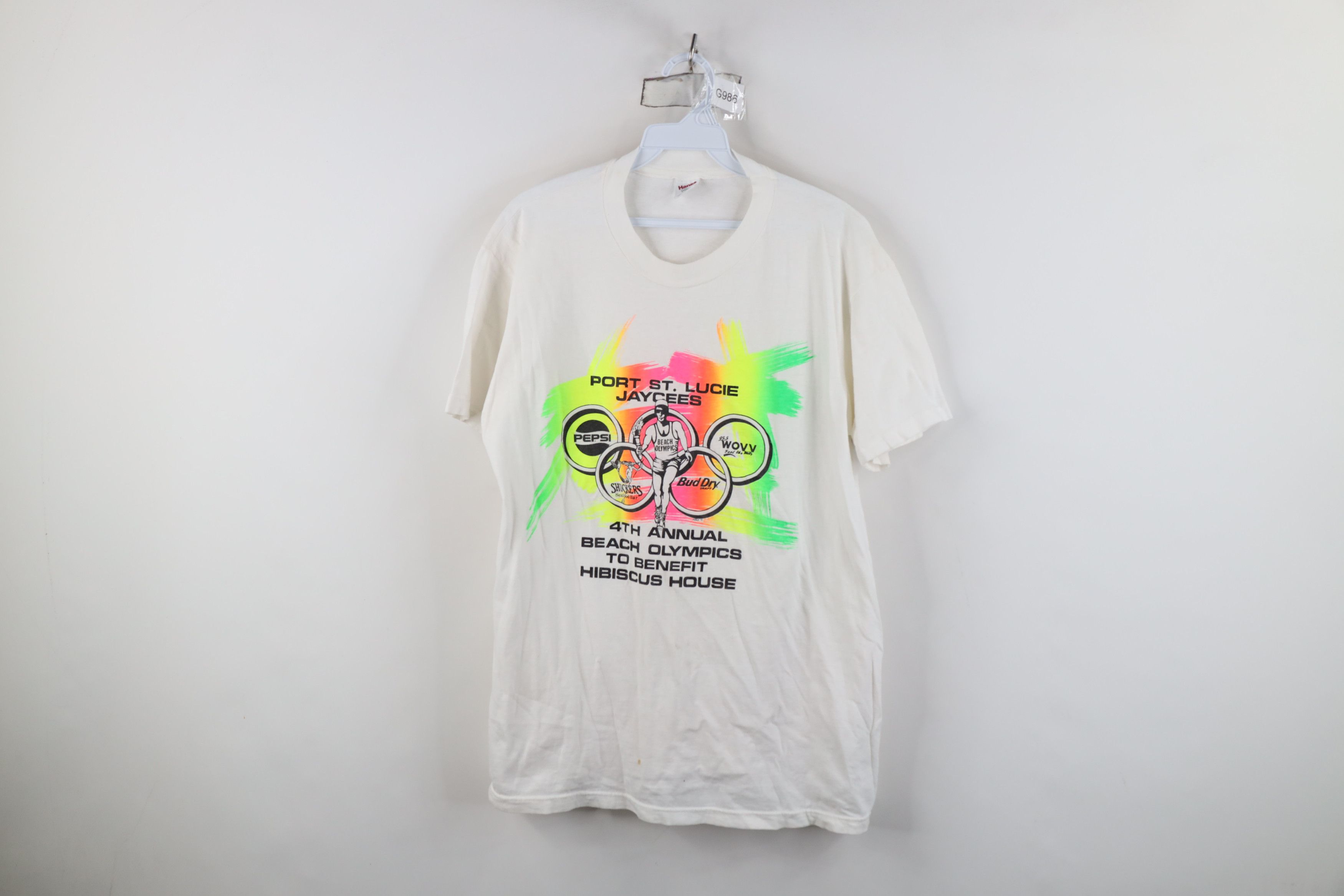 Vintage Vintage 90s Lucie Beach Olympics Short Sleeve T-Shirt USA Size US L / EU 52-54 / 3 - 1 Thumbnail