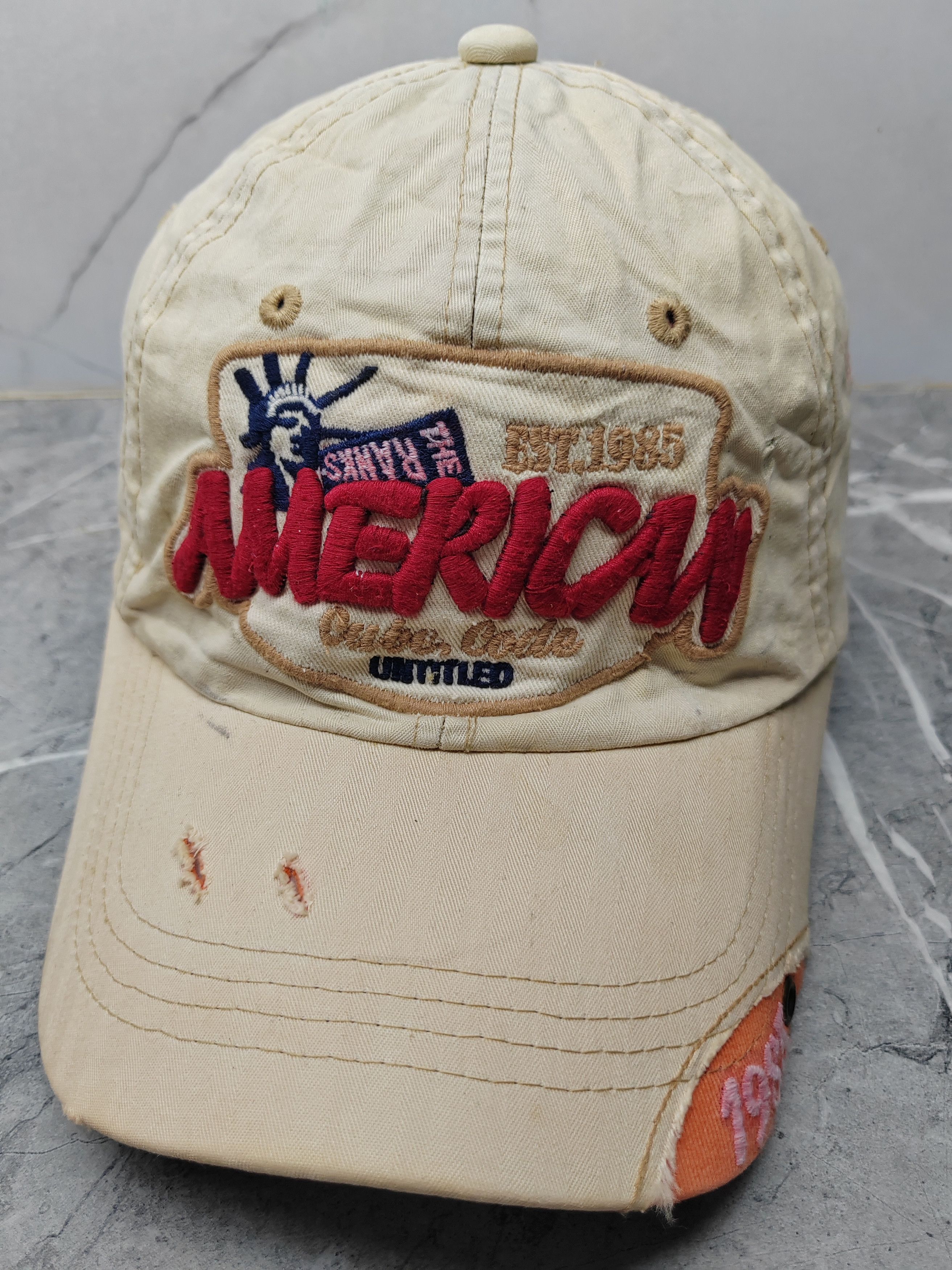 Vintage Vintage American Distressed Style Cap Hat Size ONE SIZE - 1 Thumbnail