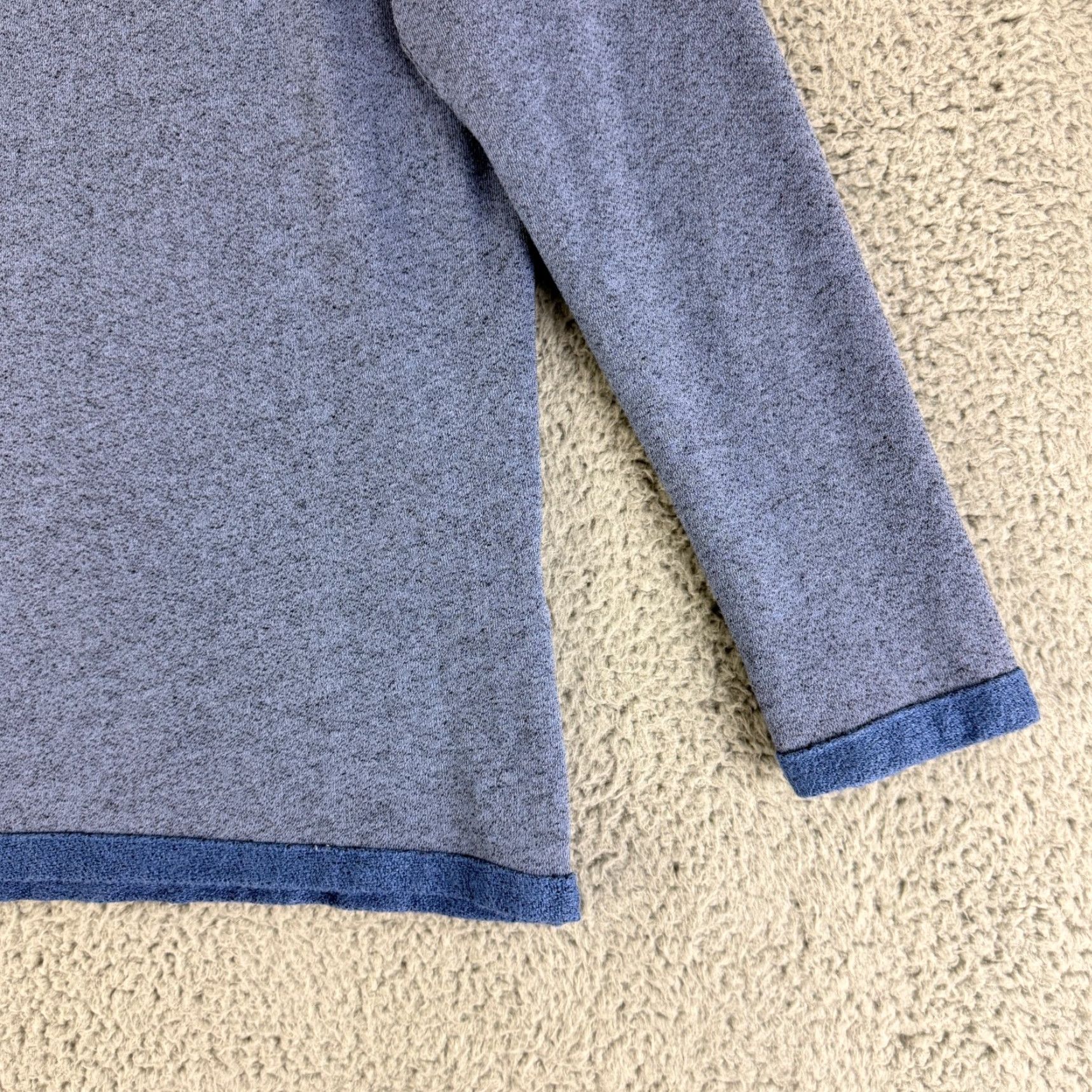 Vintage M. Singer Henley Shirt Men XL Blue Long Sleeve Knit Made in USA Casual Size US XL / EU 56 / 4 - 3 Thumbnail