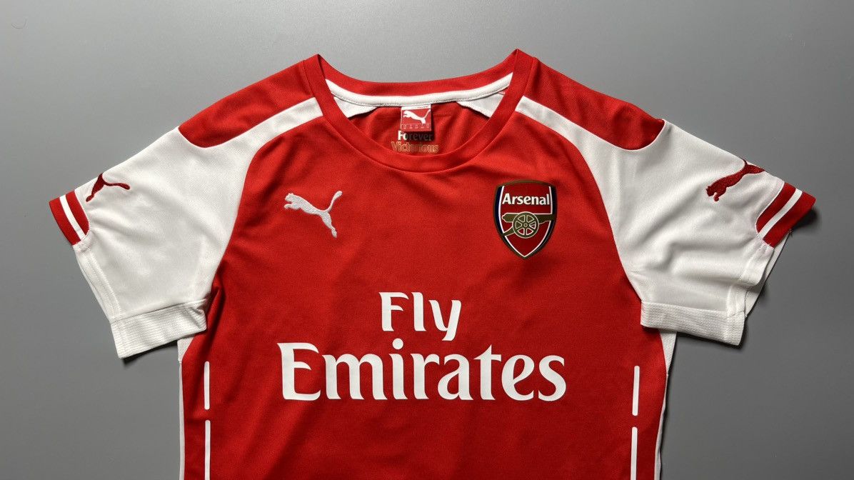Puma × Vintage WOMENS ARSENAL PUMA 2014/2015 SOCCER HOME JERSEY #16 RAMSEY Size M / US 6-8 / IT 42-44 - 3 Thumbnail