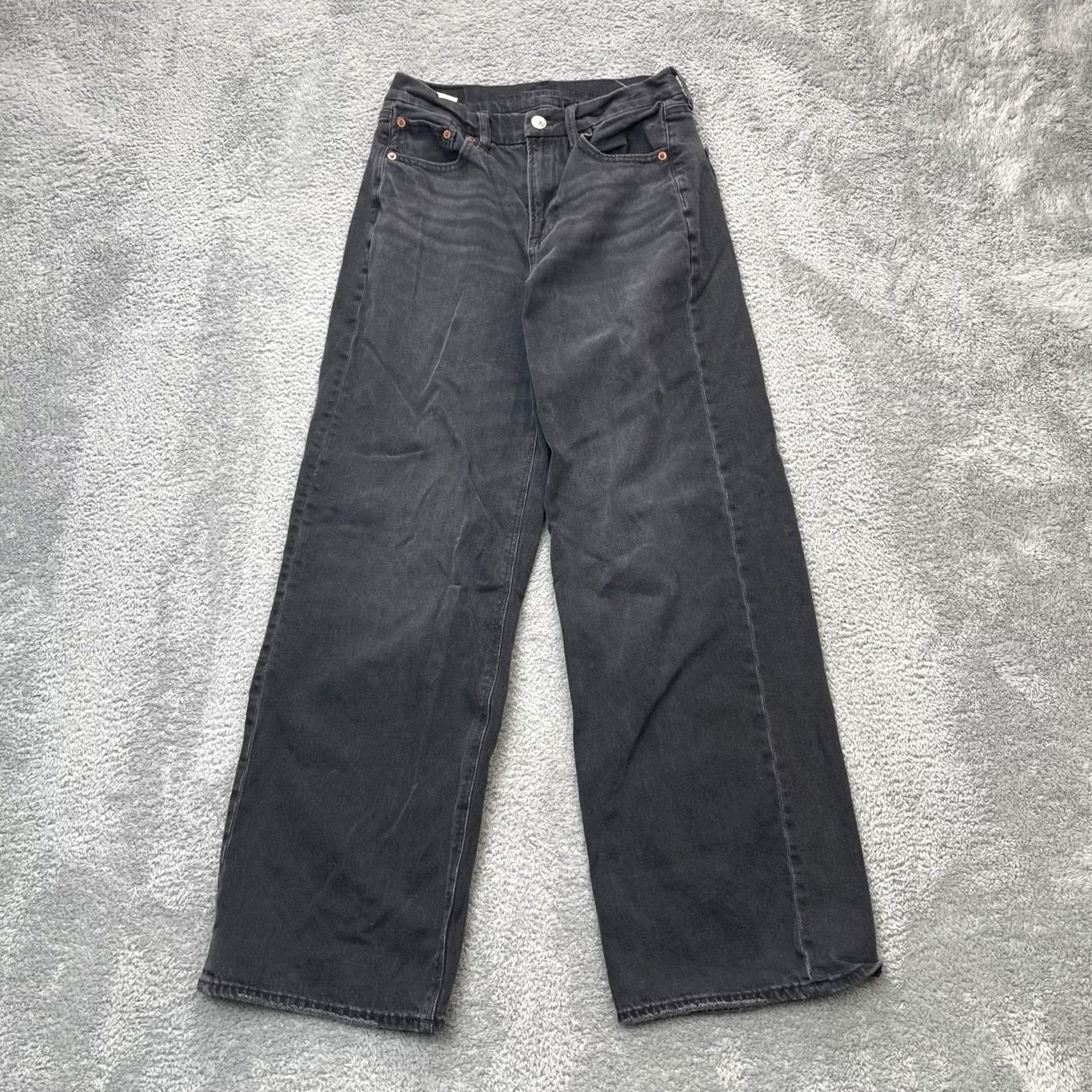 American Eagle Outfitters American Eagle Outfitters Womens Jeans Black Mom Wide Leg Denim Baggy Size 4 Strigid Size 27" / US 4 / IT 40 - 2 Thumbnail