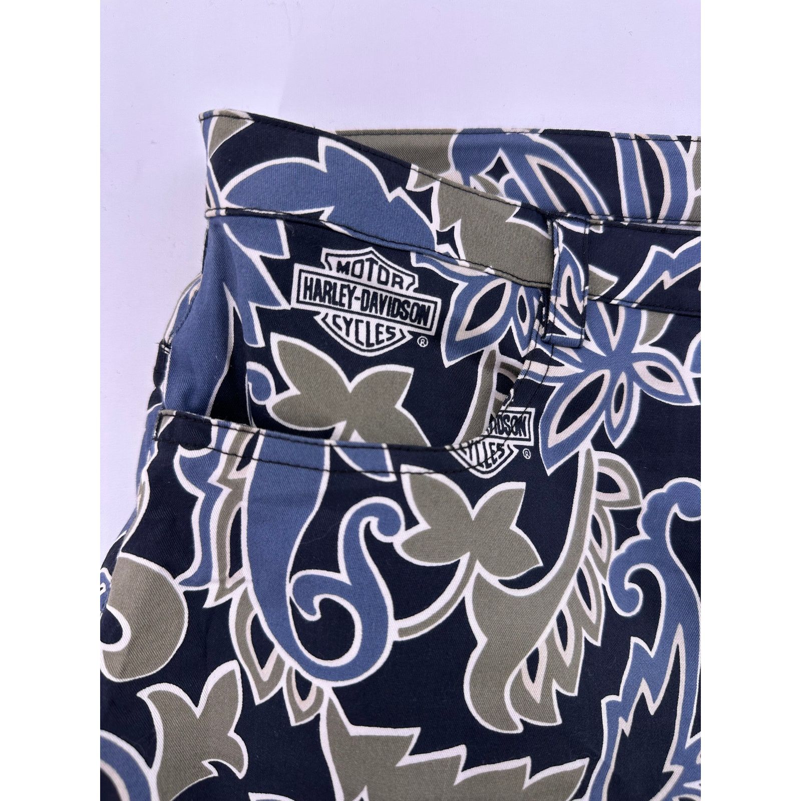 Harley Davidson Harley Davidson Skirt Tori Richard Size 10 Blue Tan Floral Size 32" / US 10 / IT 46 - 4 Thumbnail