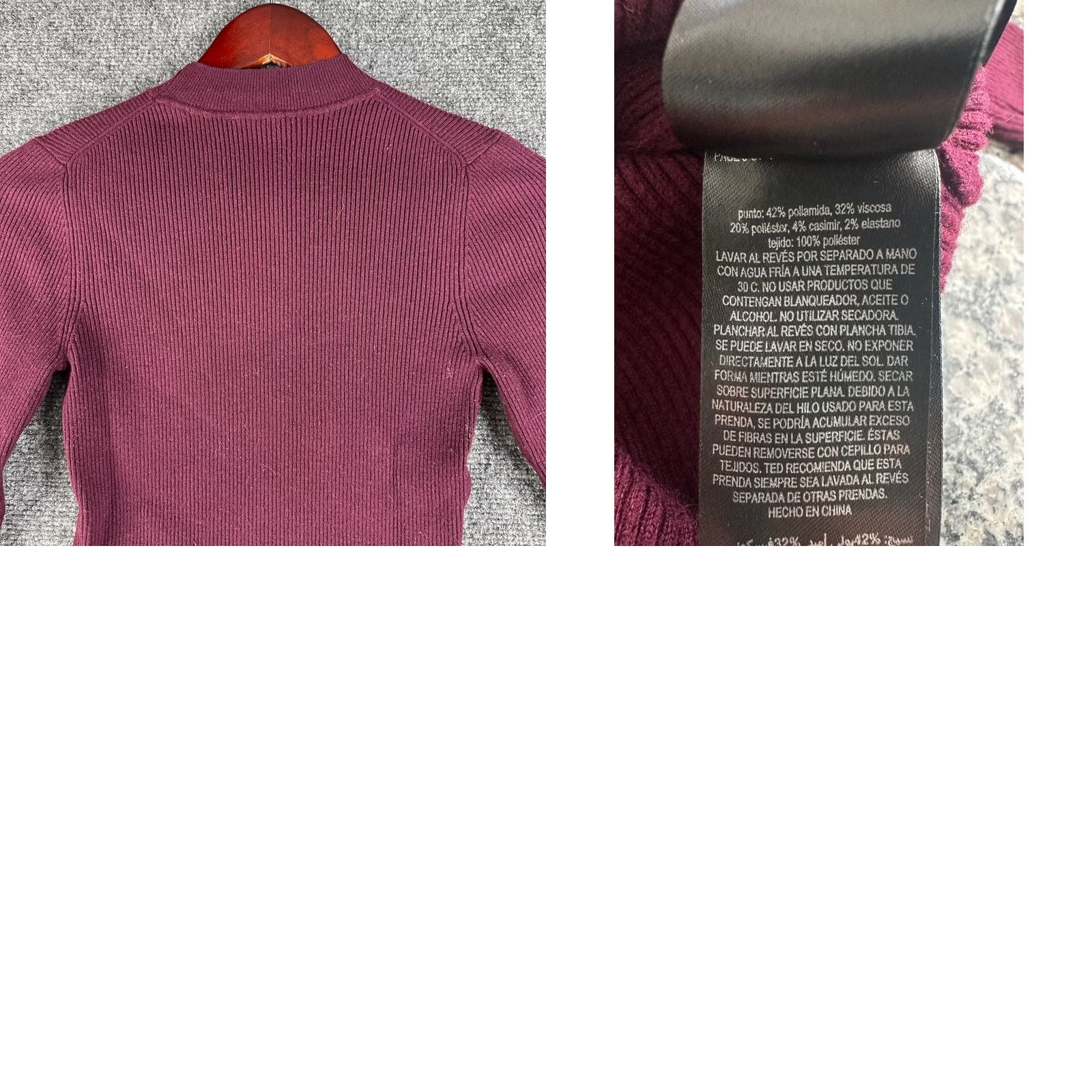 Ted Baker Ted Baker Sweater Womens US 4 Burgundy Ribbed Knit Long Sleeve Pullover Mock Neck Knit Solid Size S / US 4 / IT 40 - 8 Thumbnail