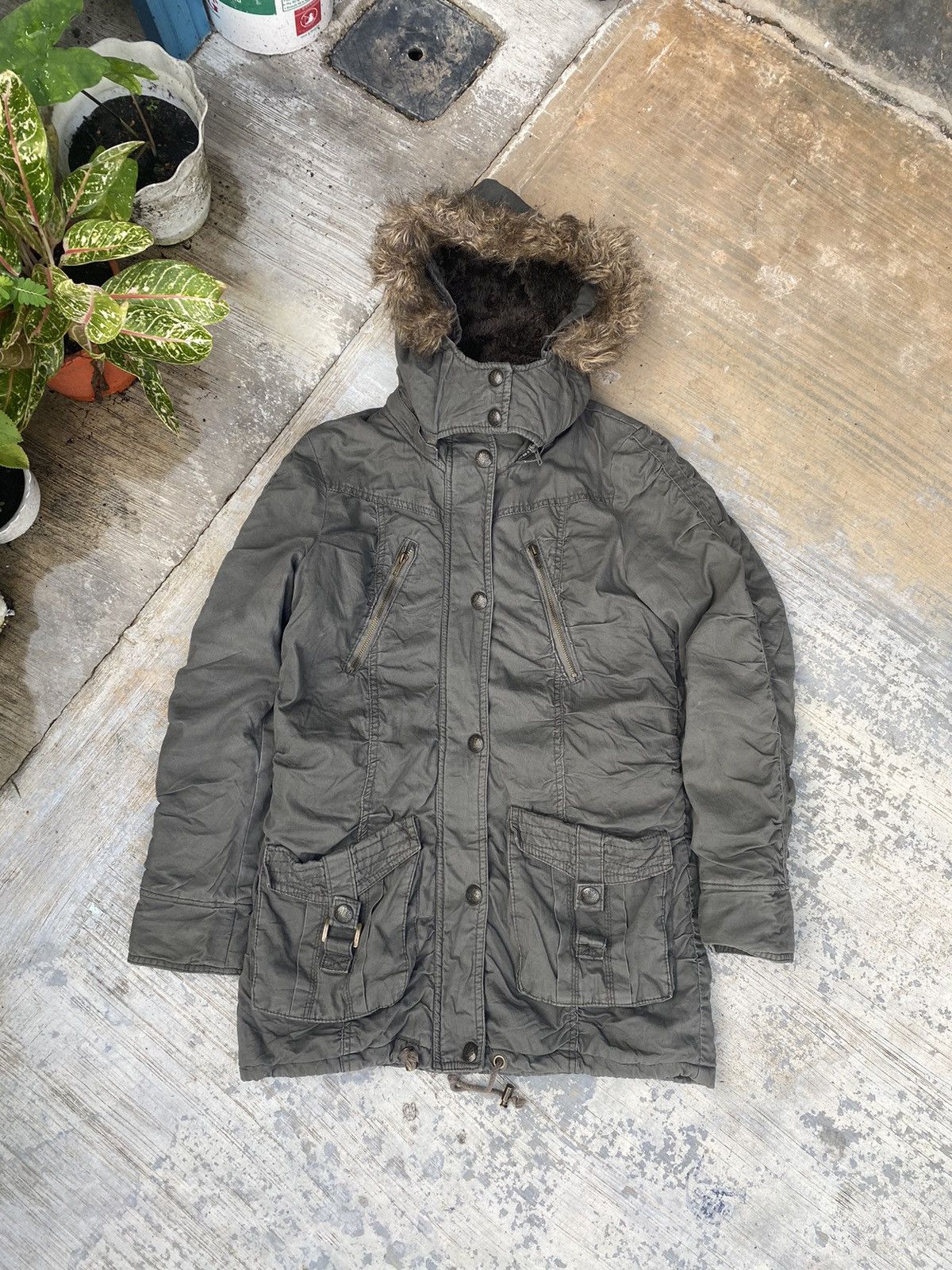 Japanese Brand Double Focus Fur Hooded Parka Jacket Size M / US 6-8 / IT 42-44 - 1 Thumbnail
