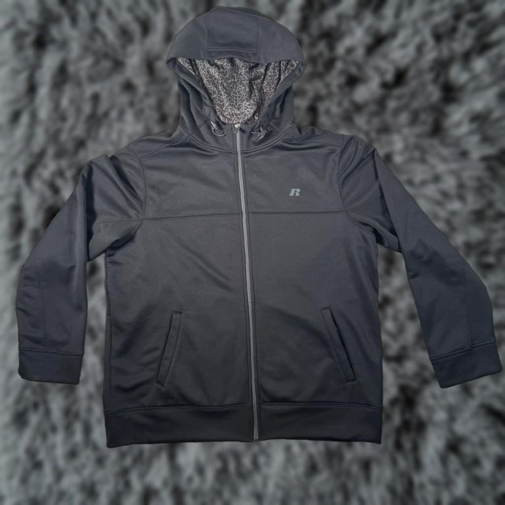 Russell Athletic Russell Hoodie Mens Large Black Full Zip Fleece Lined Pockets Jacket RS34405 Size US L / EU 52-54 / 3 - 1 Thumbnail