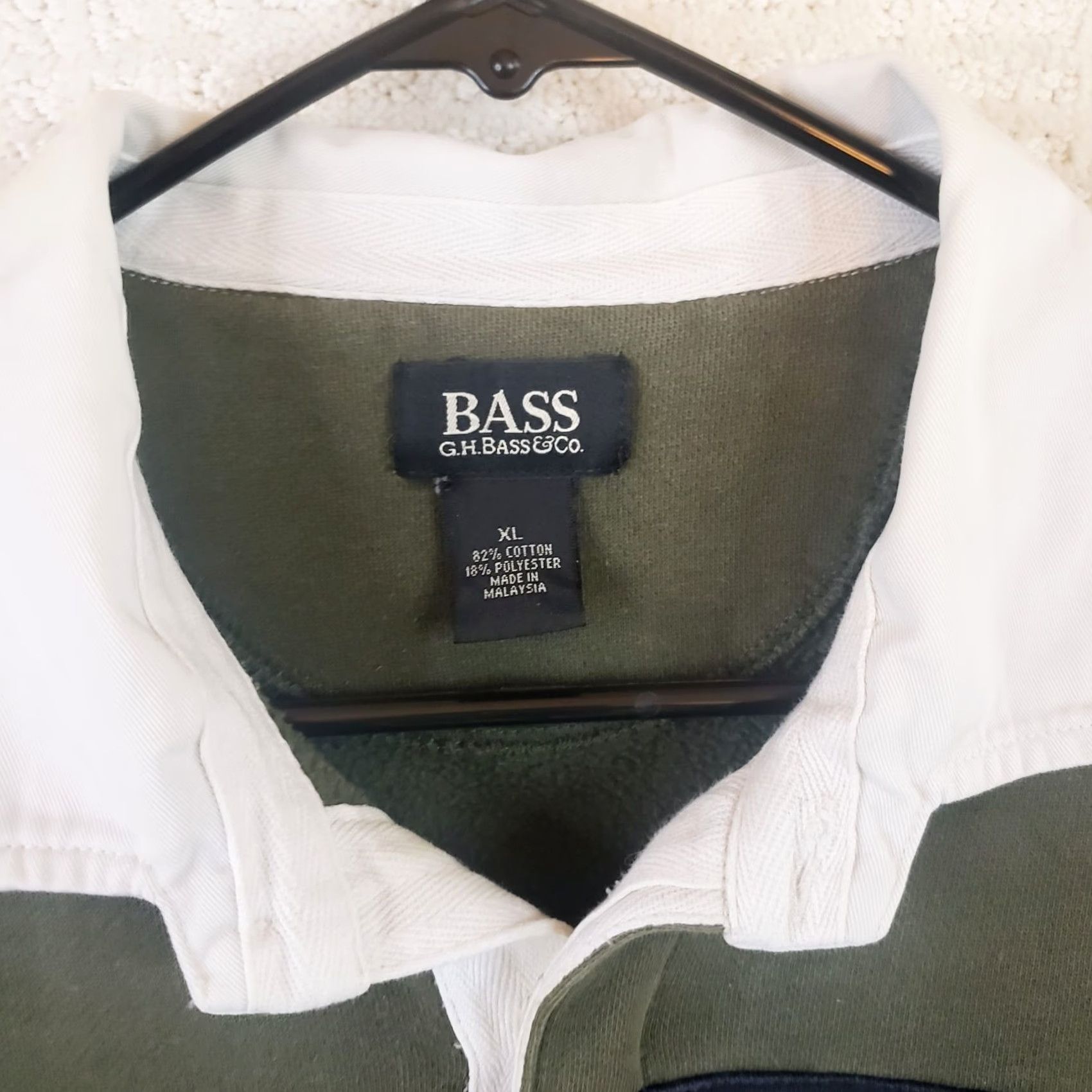 Vintage VINTAGE GH Bass Rugby Shirt Mens XL Blue Green Stripe White Collar LS Preppy Sweatshirt Size US XL / EU 56 / 4 - 4 Thumbnail