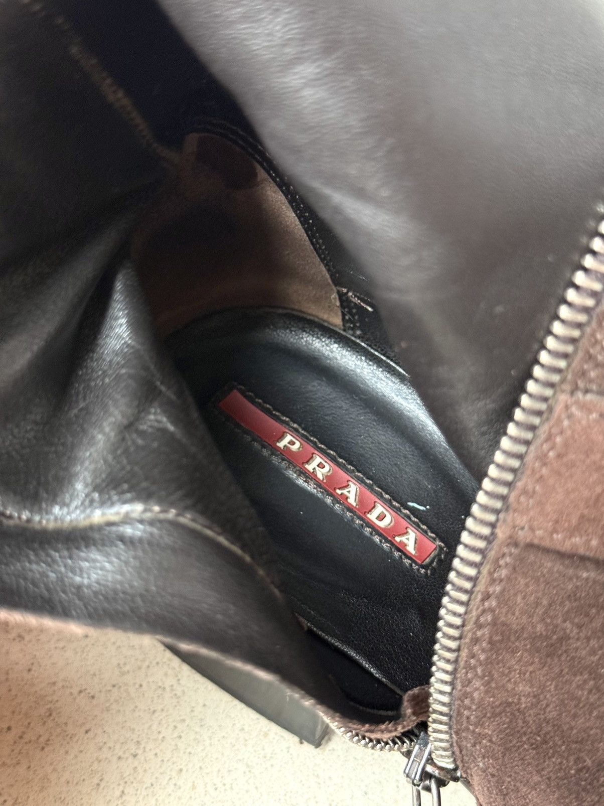 Prada Prada Sport Brown Suede and Leather Moto Knee Boots 38.5 Size US 8.5 / IT 38.5 - 9 Thumbnail