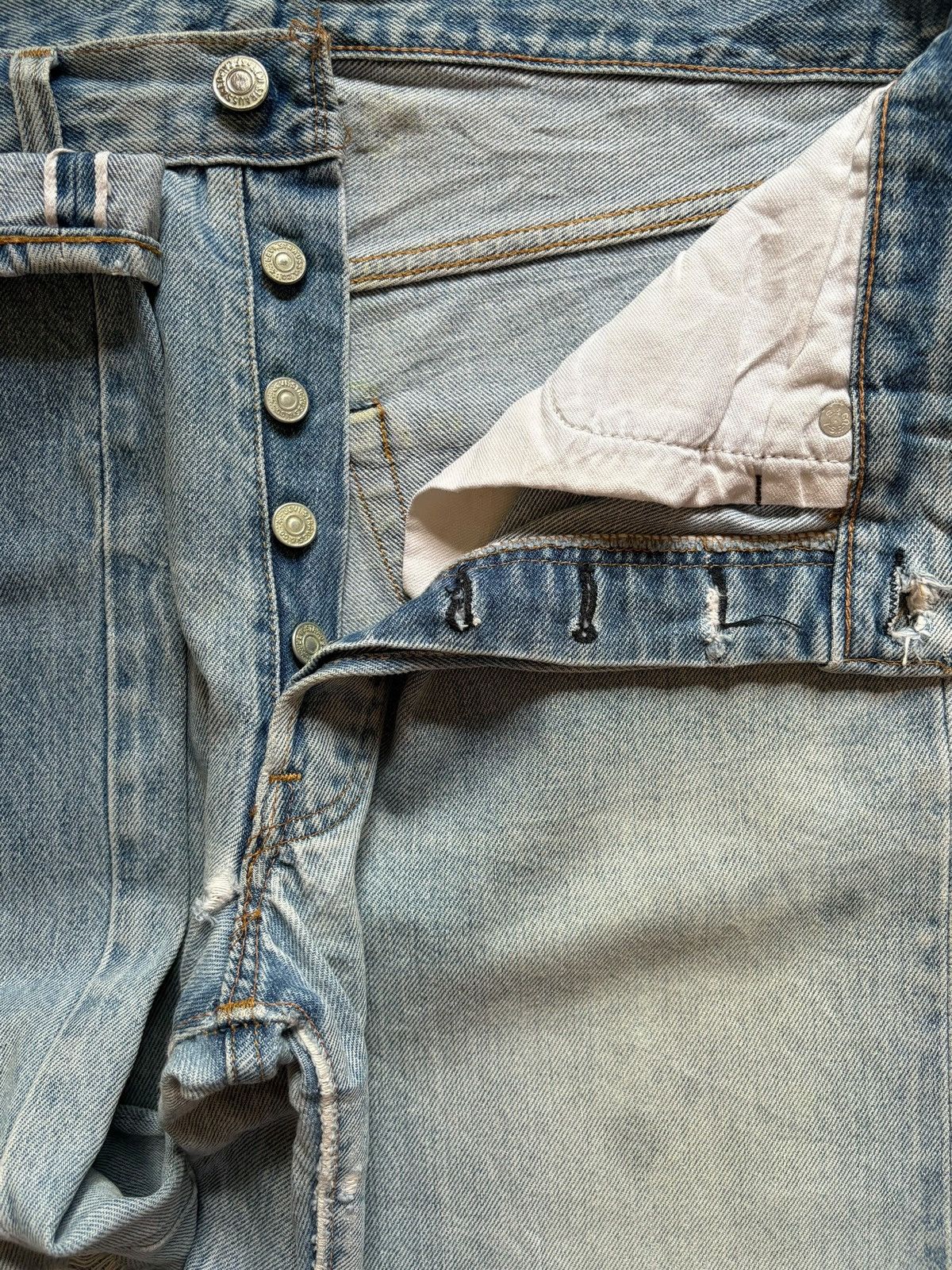 Levi's Vintage 70s Levis 501 Selvedge Loose Jeans Button 6 Size US 34 / EU 50 - 3 Thumbnail