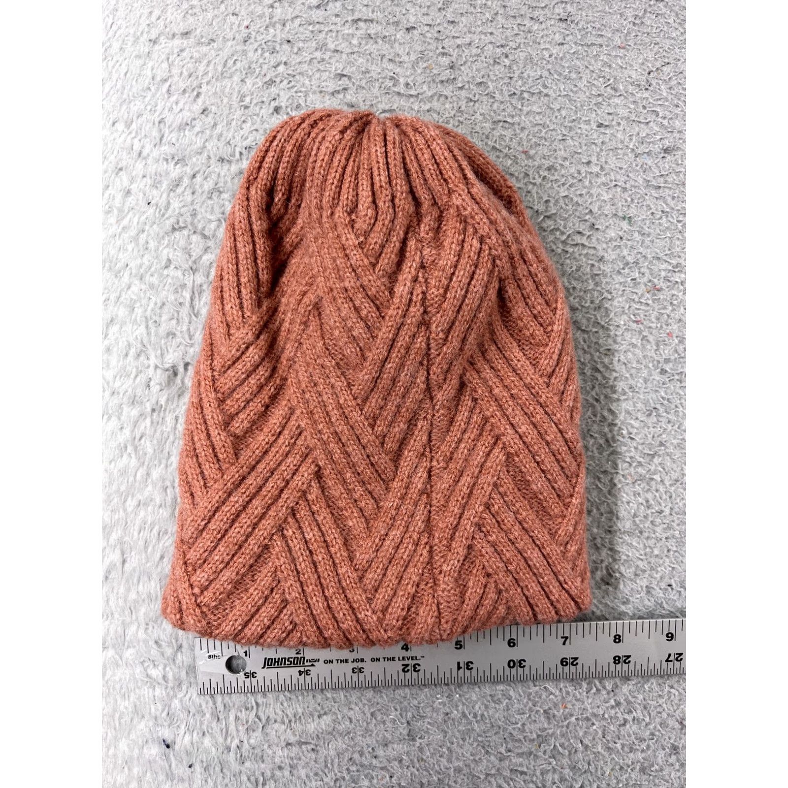Olive Olive & Pique Beanie Womens One Size Pink Knit Acrylic Nylon Blend Geometric Ski Beanie Hat Size ONE SIZE - 3 Thumbnail