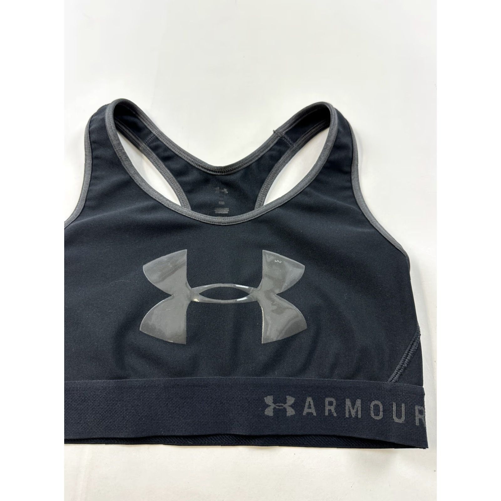 Under Armour Under Armour Sports Bra Women’s Small Black Sleeveless Big Logo Size ONE SIZE - 3 Thumbnail