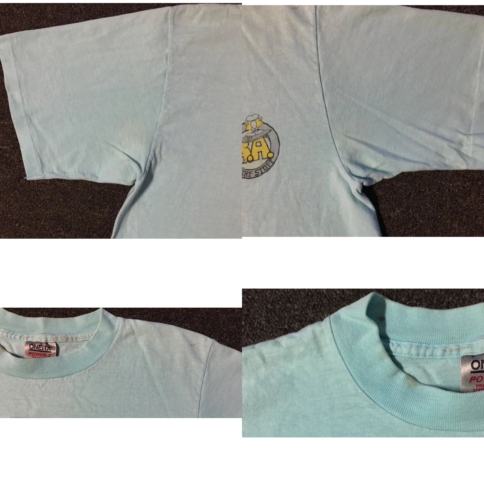 Quiksilver VINTAGE BA Surf Stuff Faded Distress Shirt S Small Blue Graphic Tee Mens 80s Grunge Ocean Pacific Surfing Beach Hawaii USA Size US S / EU 44-46 / 1 - 8 Thumbnail