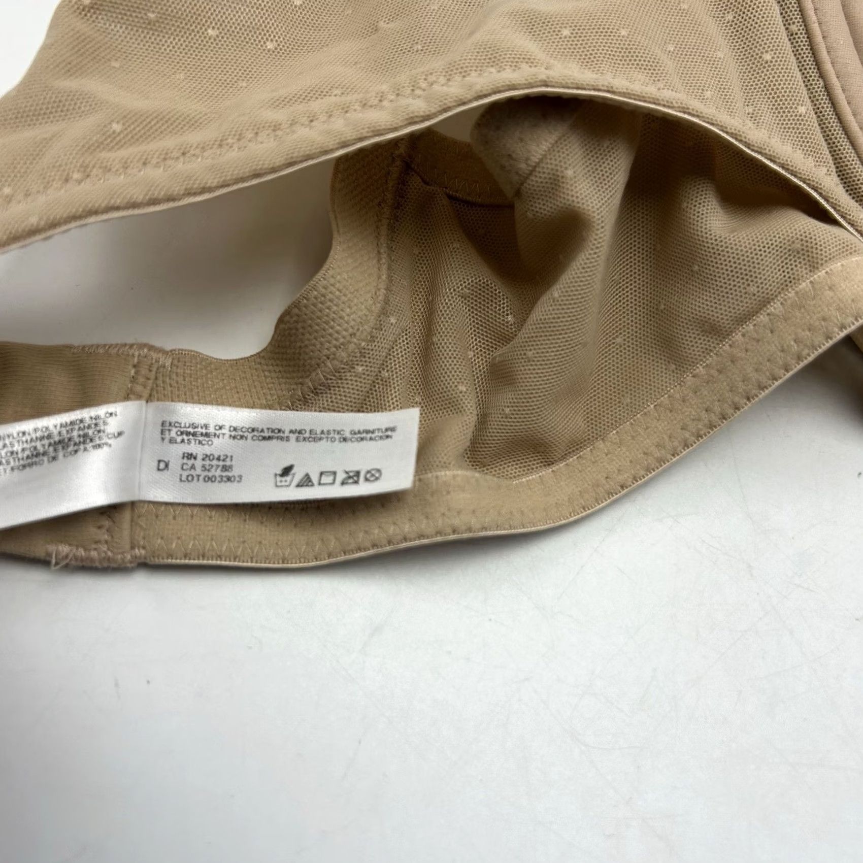 Vintage Wacoal Bra Womens 38D Balconette Underwired Unlined Retro Chic Beige 855139 Size ONE SIZE - 7 Thumbnail