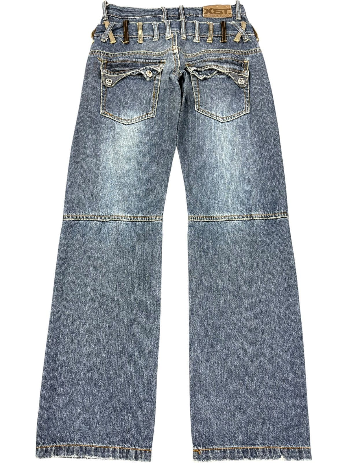 Japanese Brand Vintage Japanese Double Waist Printed Distress Loose Jeans Size US 29 - 2 Thumbnail