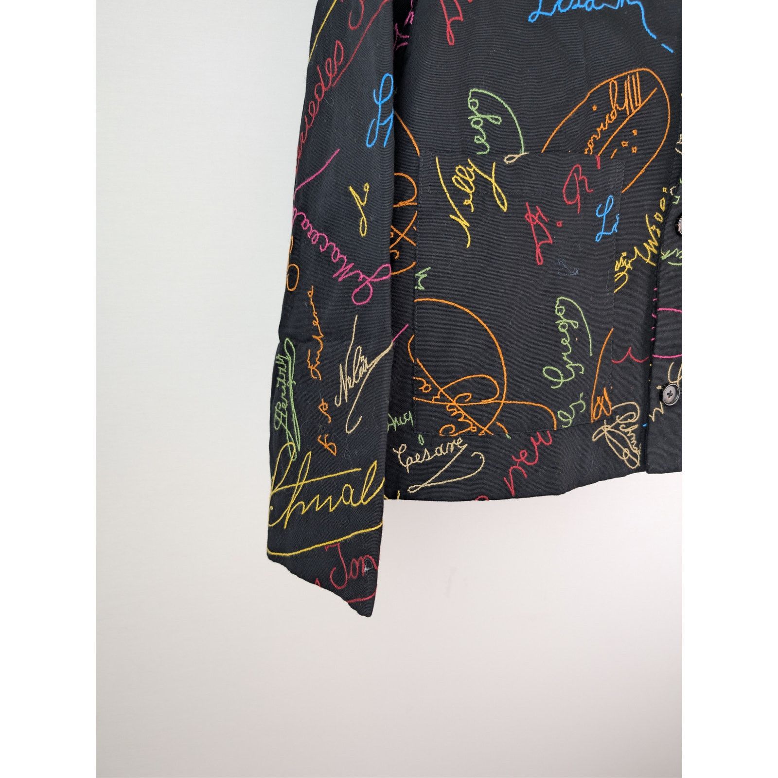 Bode o1rshd1 Signature Scrawl Coat in Black/Multicolor Size US M / EU 48-50 / 2 - 6 Thumbnail
