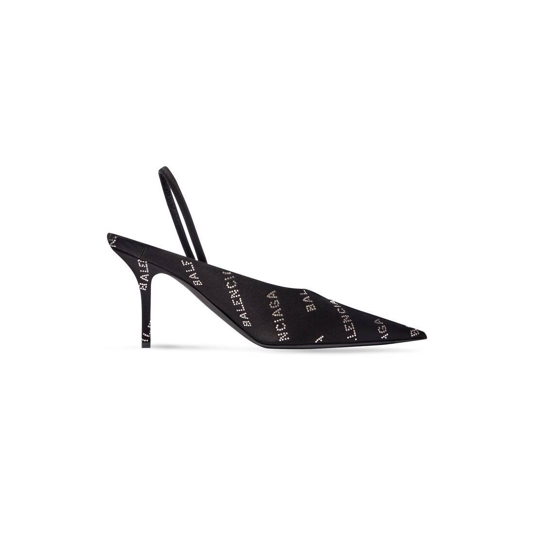 o1w1db10625 Square Knife Slingback 80mm Mules Rhinestones