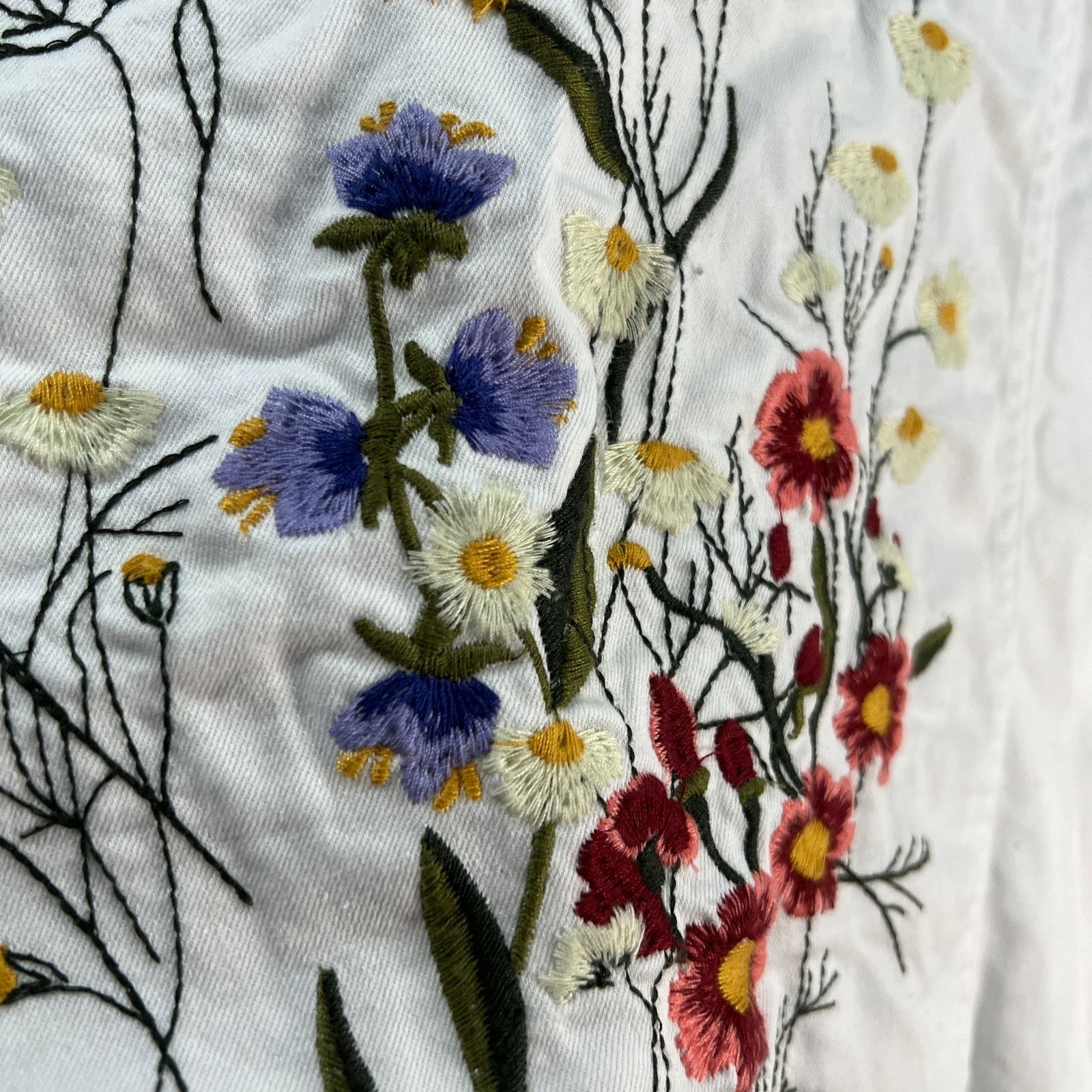 Other Laurie Felt Wave Denim Jacket with Embroidery White, Size L / US 10 / IT 46 - 13 Thumbnail