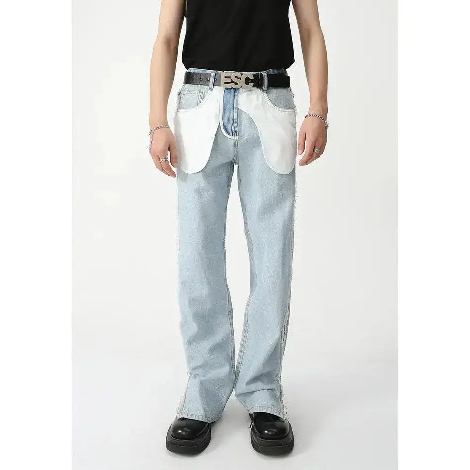 Japanese Brand Retro loose straight pocket reverse jeans Size US 32 / EU 48 - 3 Thumbnail
