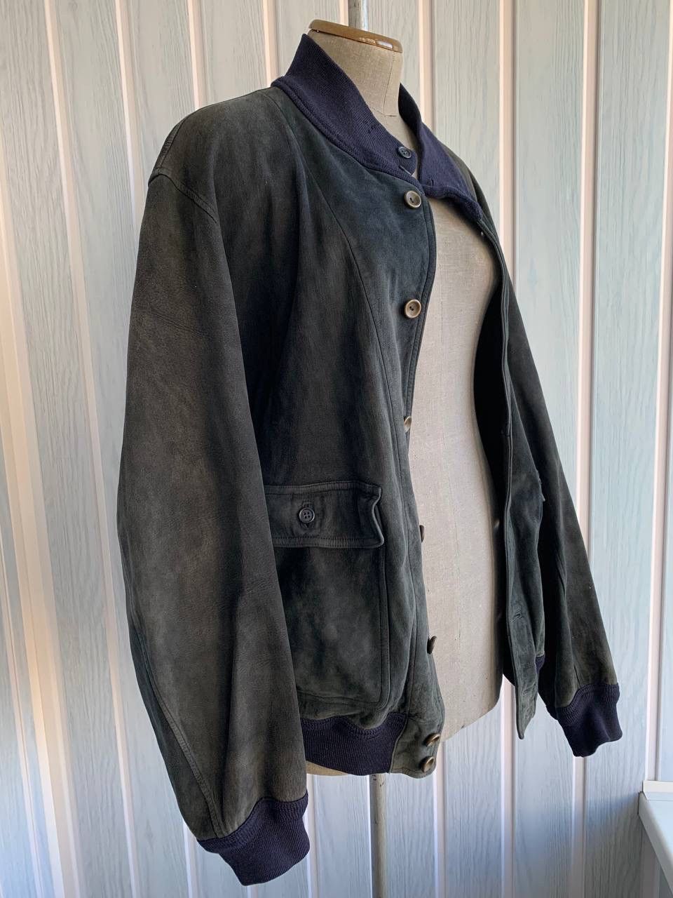 Valstar × Vintage Vintage Valstar Milano Navy Suede Leather Bomber Jacket Size US M / EU 48-50 / 2 - 5 Thumbnail