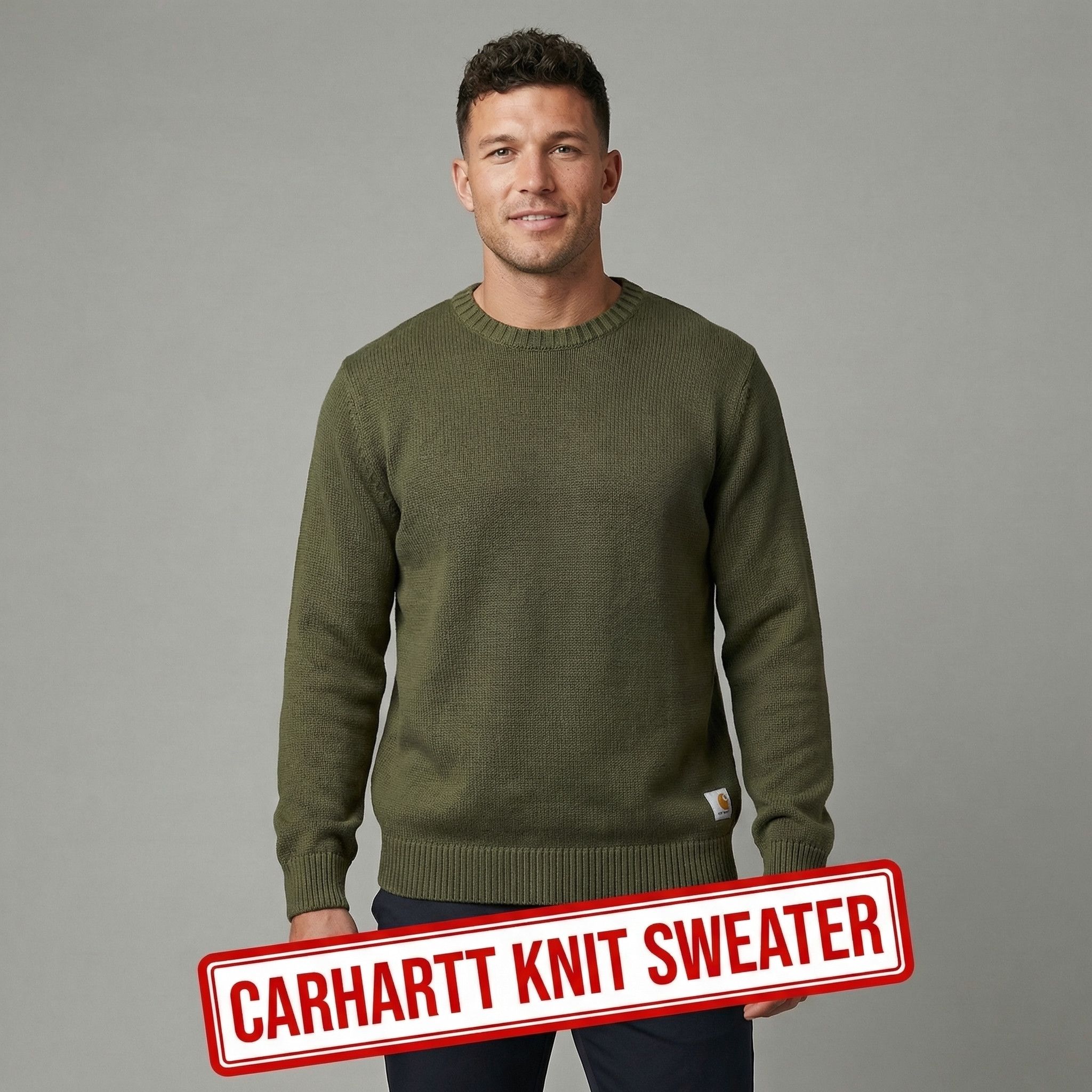 Carhartt Carhartt WIP Olive Green Knit Sweater | Size L Size US L / EU 52-54 / 3 - 1 Thumbnail