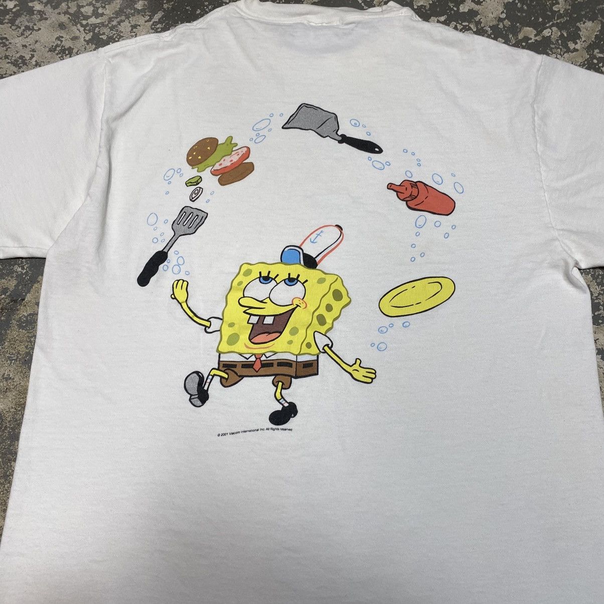 Nickelodeon × Vintage Vintage SpongeBob Krusty Krab Fine Dining Staff Tshirt 2001 Size US M / EU 48-50 / 2 - 12 Thumbnail