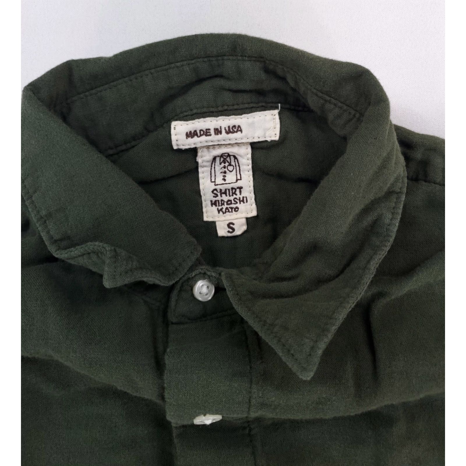 KATO Hiroshi Kato Button-Up Shirt Long Sleeve Green Made USA Mens S Size US S / EU 44-46 / 1 - 3 Thumbnail