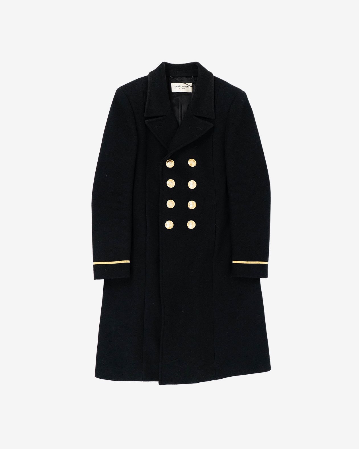 Saint Laurent Paris Palladium Officier Coat Men's (FW16) Size US L / EU 52-54 / 3 - 1 Thumbnail