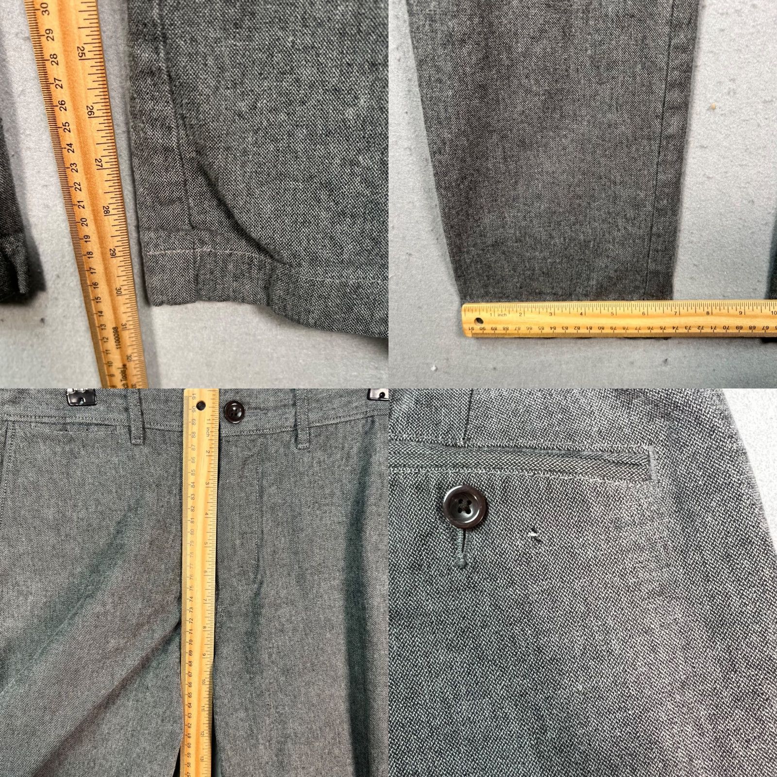 J.Crew J. Crew Slim Chino Pants Gray 31x32 Mens 100% Cotton Flat Front Straight Leg Vintage No Size US 31 - 8 Thumbnail
