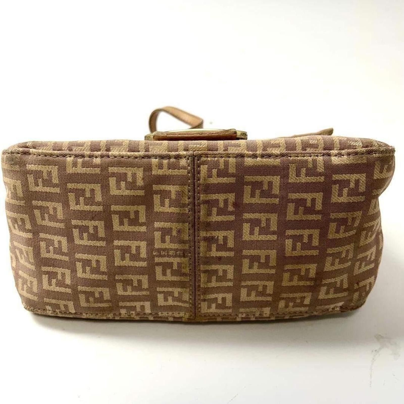 Fendi Fendi - Brown Zucca Canvas Baguette Shoulder Bag Size ONE SIZE - 9 Thumbnail