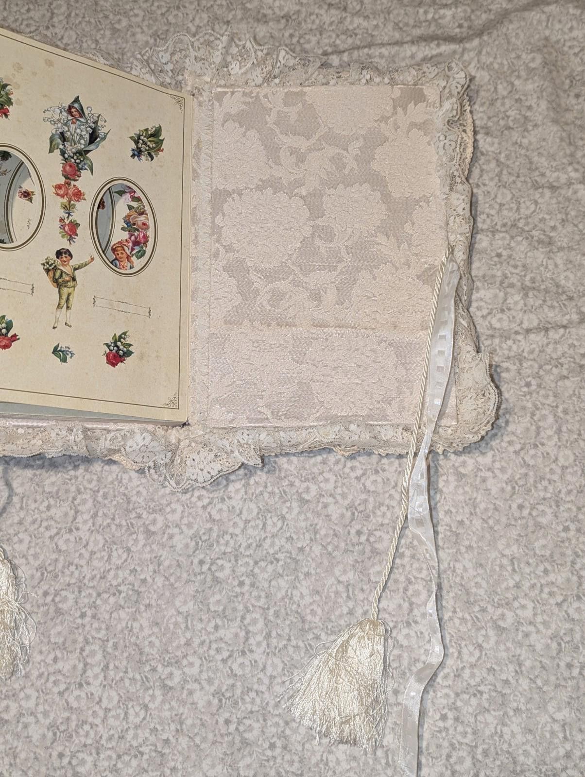 Designer Vintage DS-MAX Lace Victorian Photo Album With Doll Figurine Size ONE SIZE - 9 Thumbnail